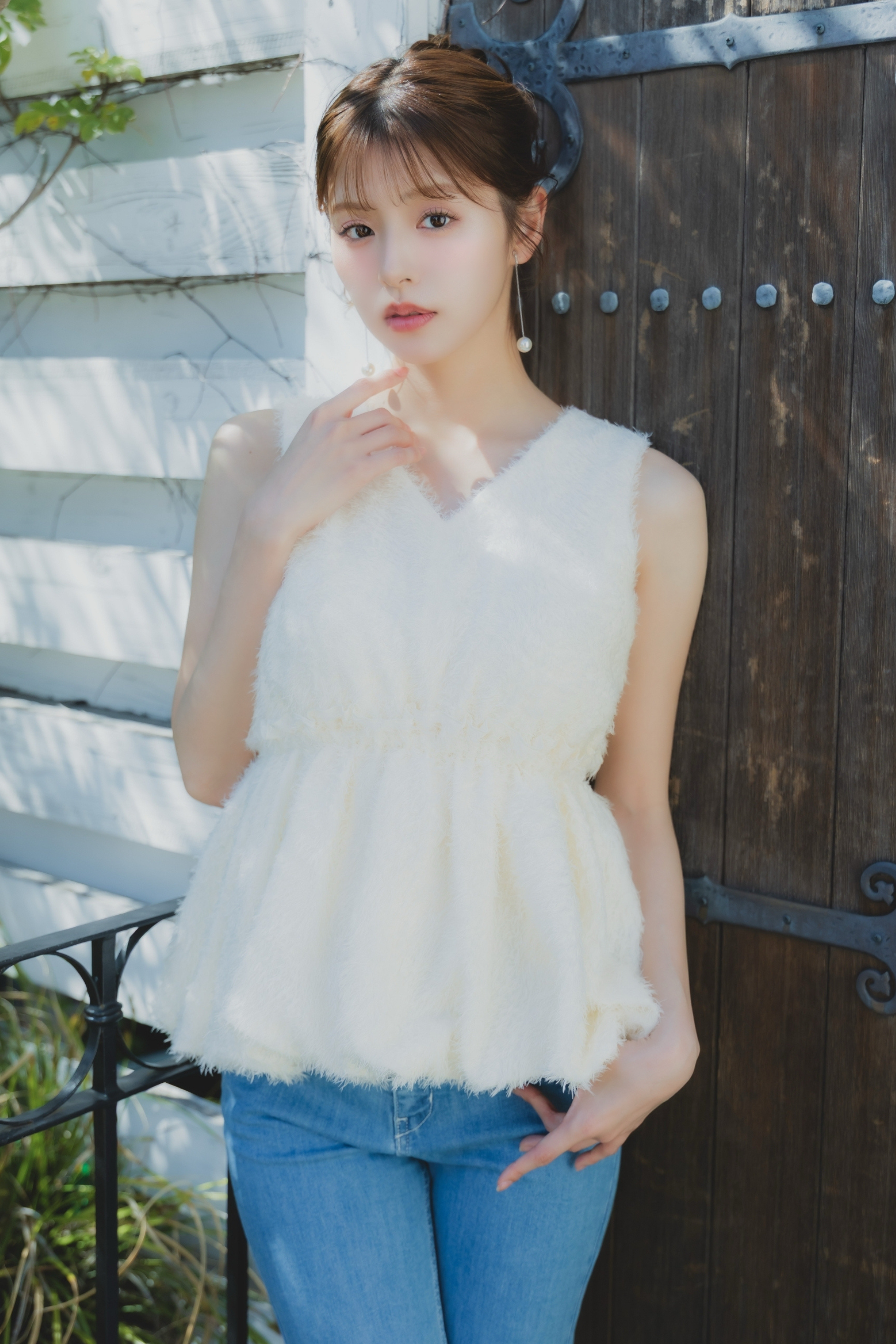 フリンジジャガードブラウス