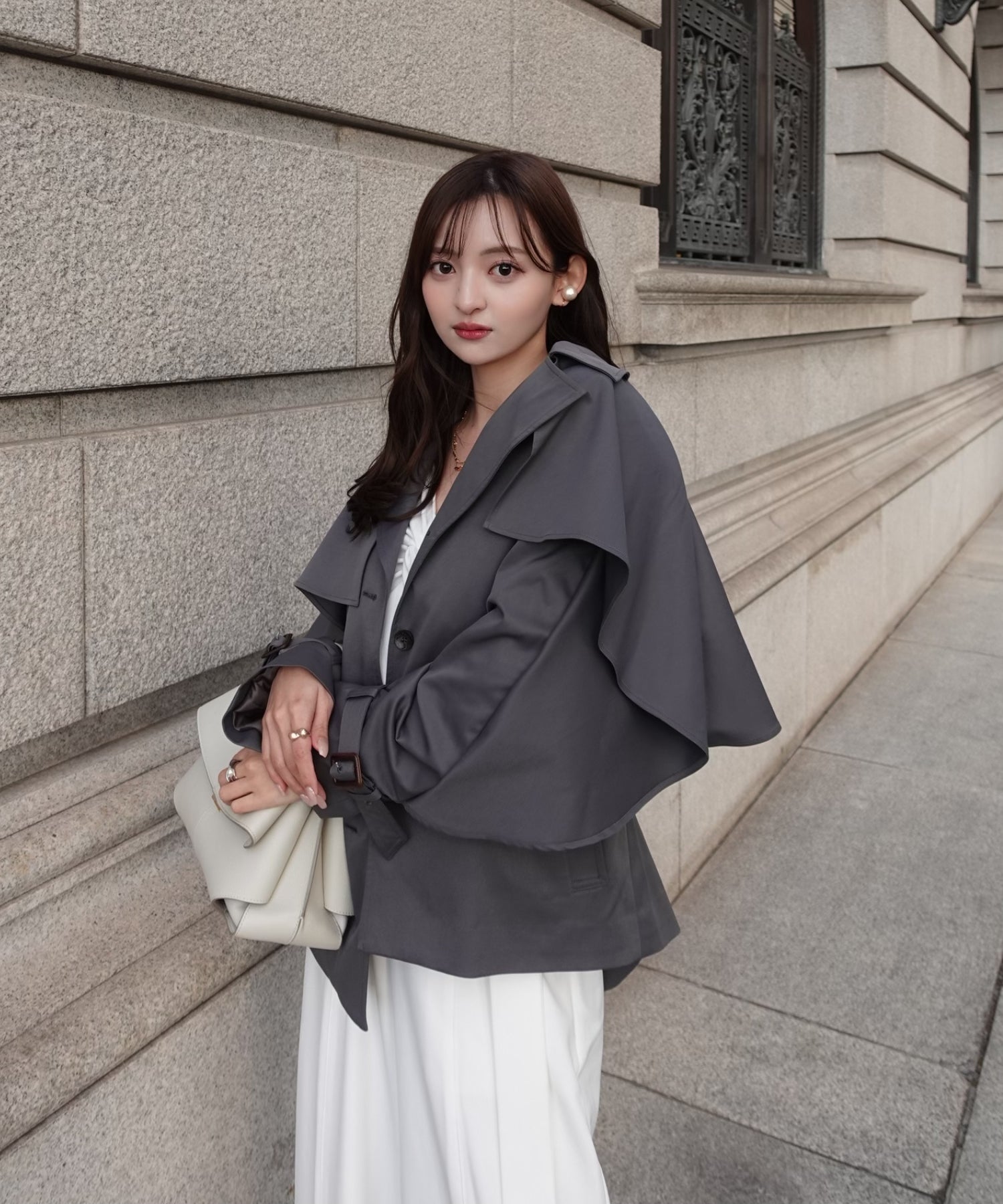 Cape trench coat