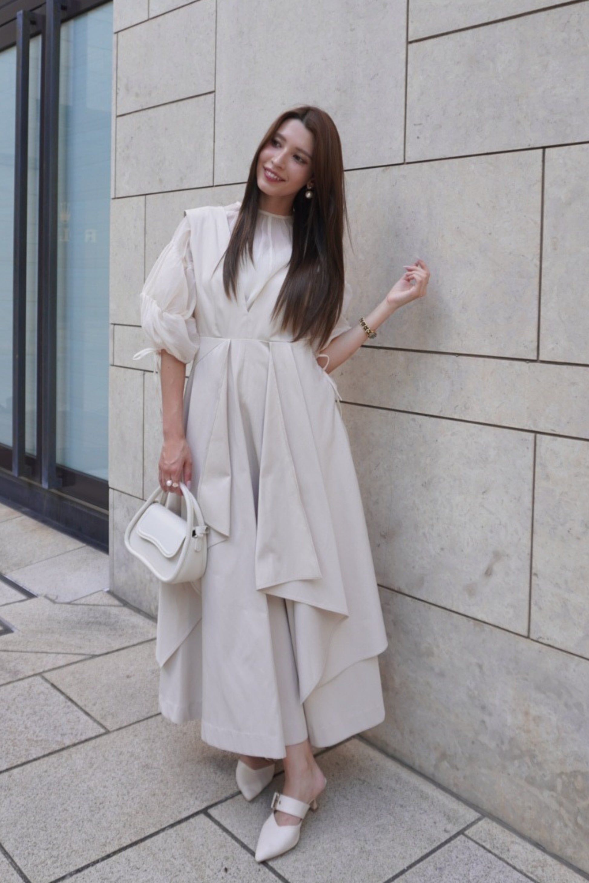 Tiered flare jumper skirt