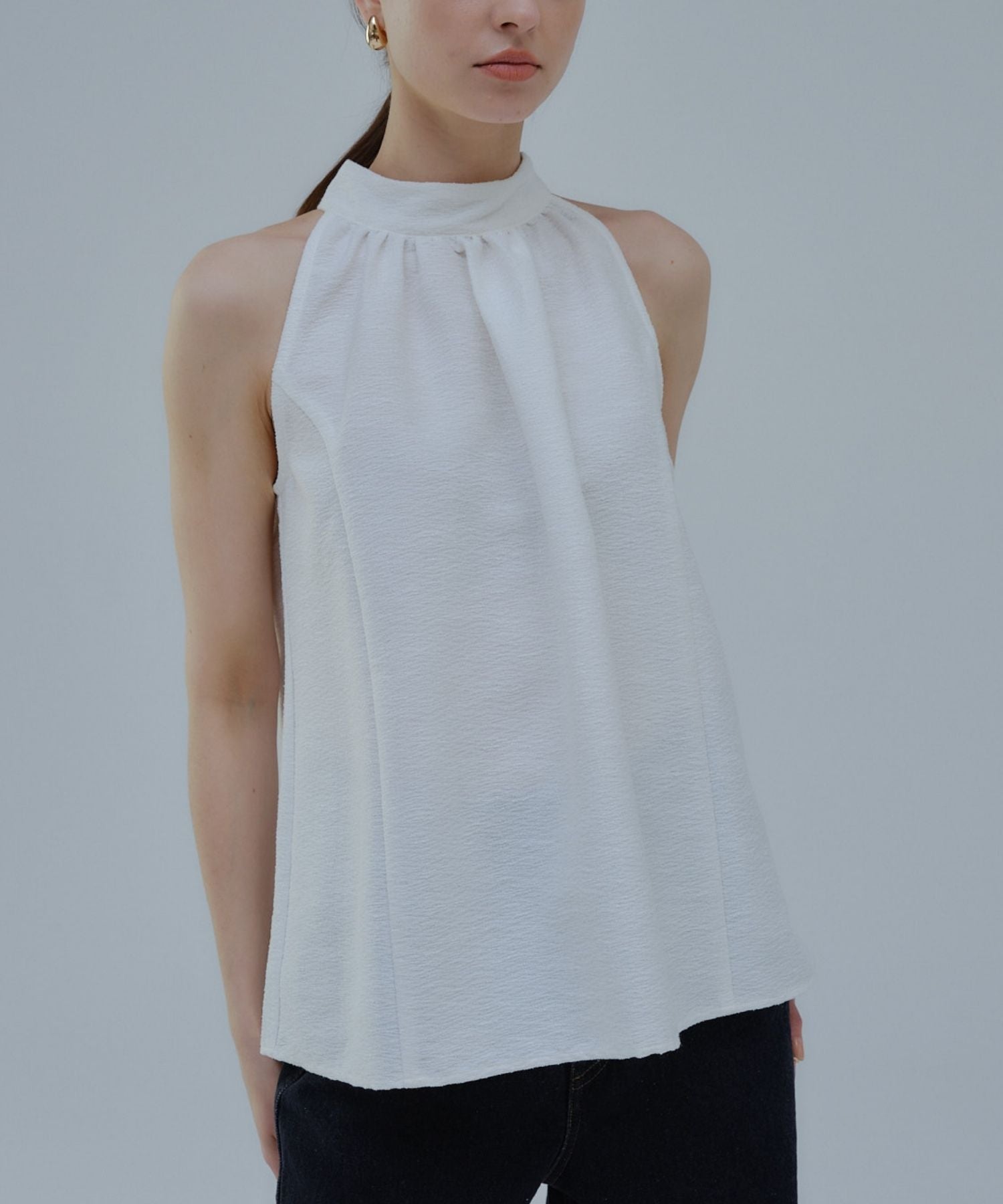 Halter neck tweed tops