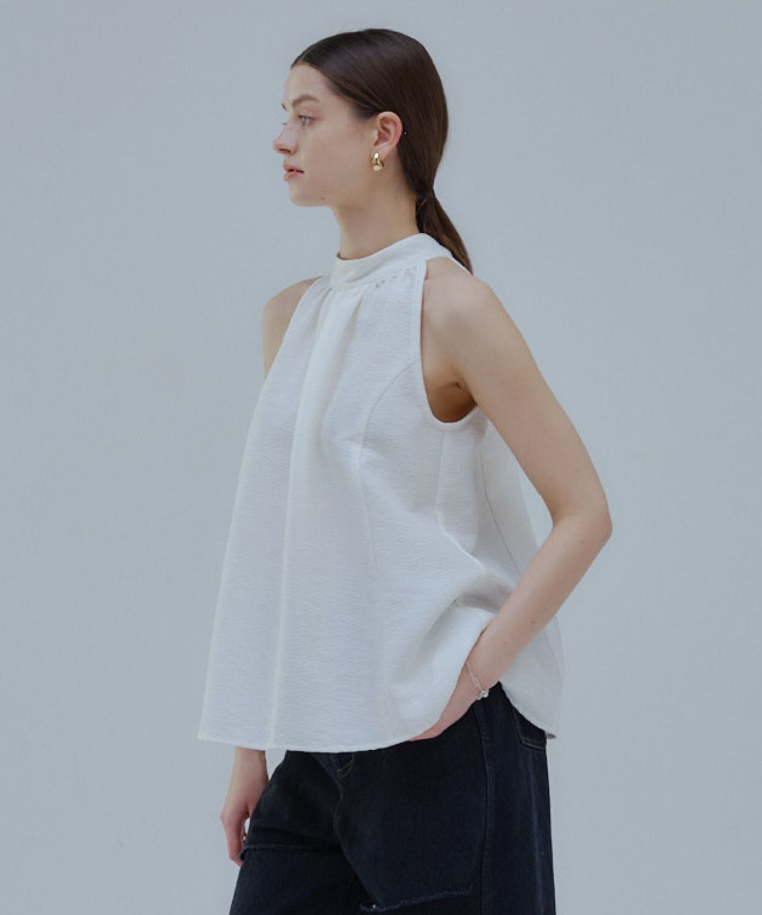 Halter neck tweed tops