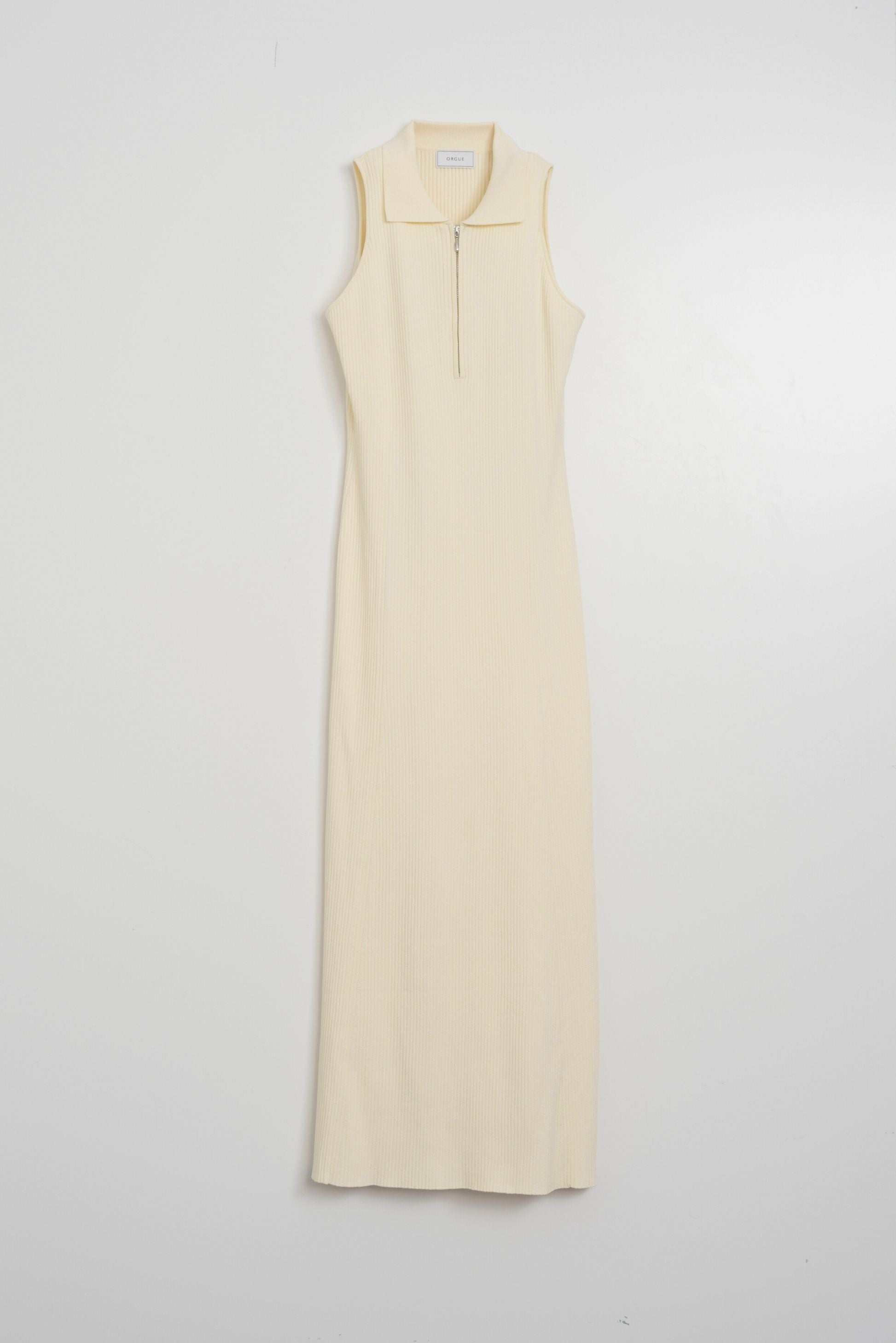 Polo collar knit one-piece