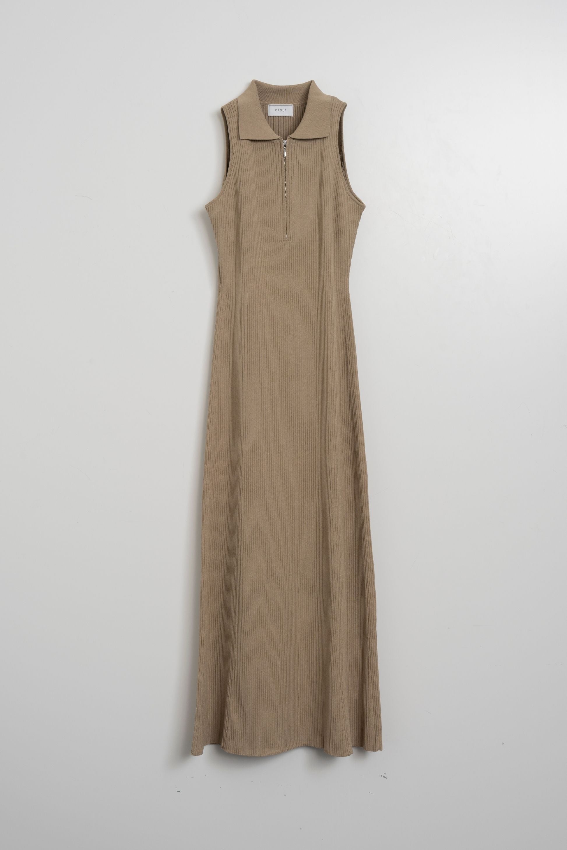 Polo collar knit one-piece