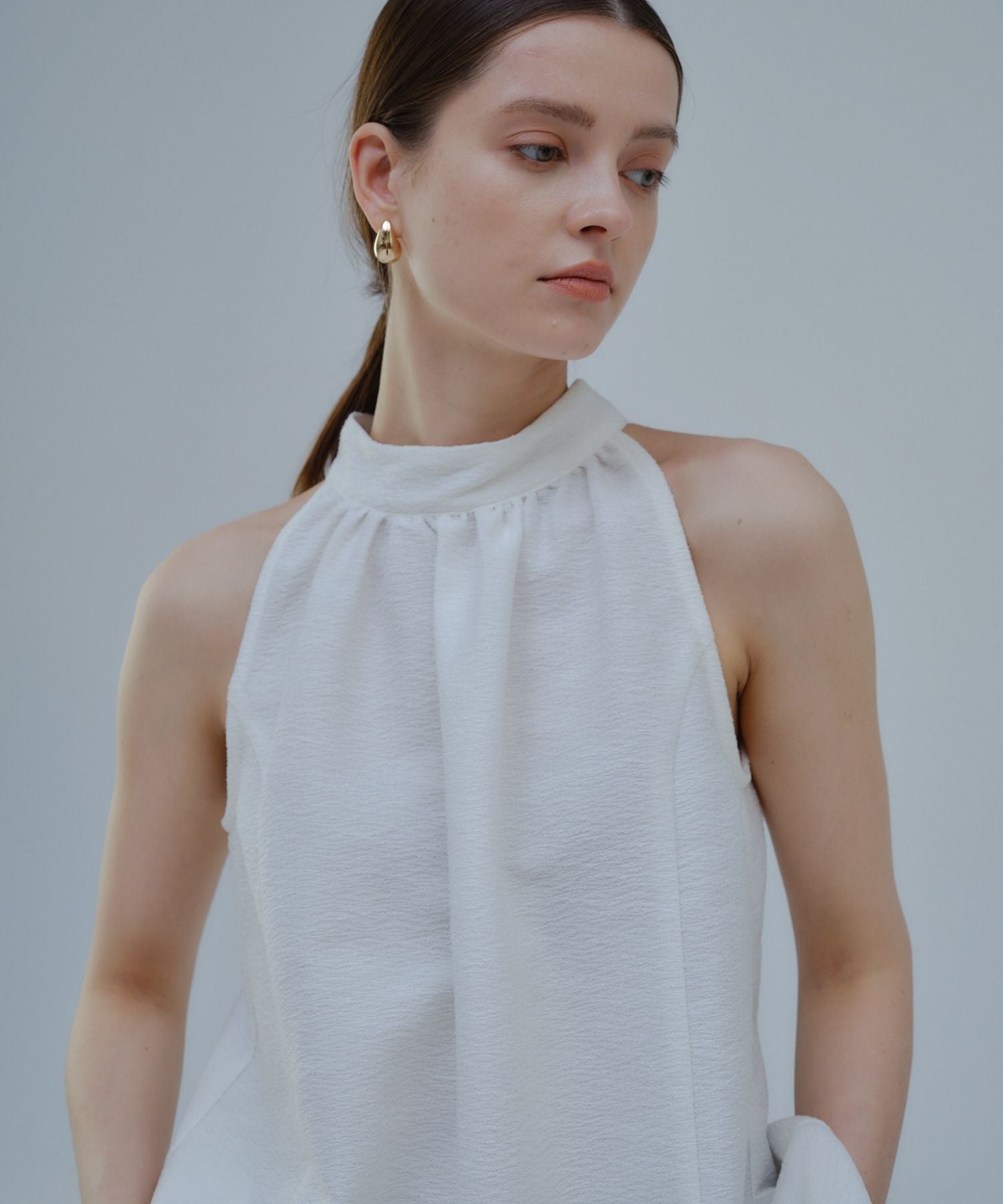 Halter neck tweed tops