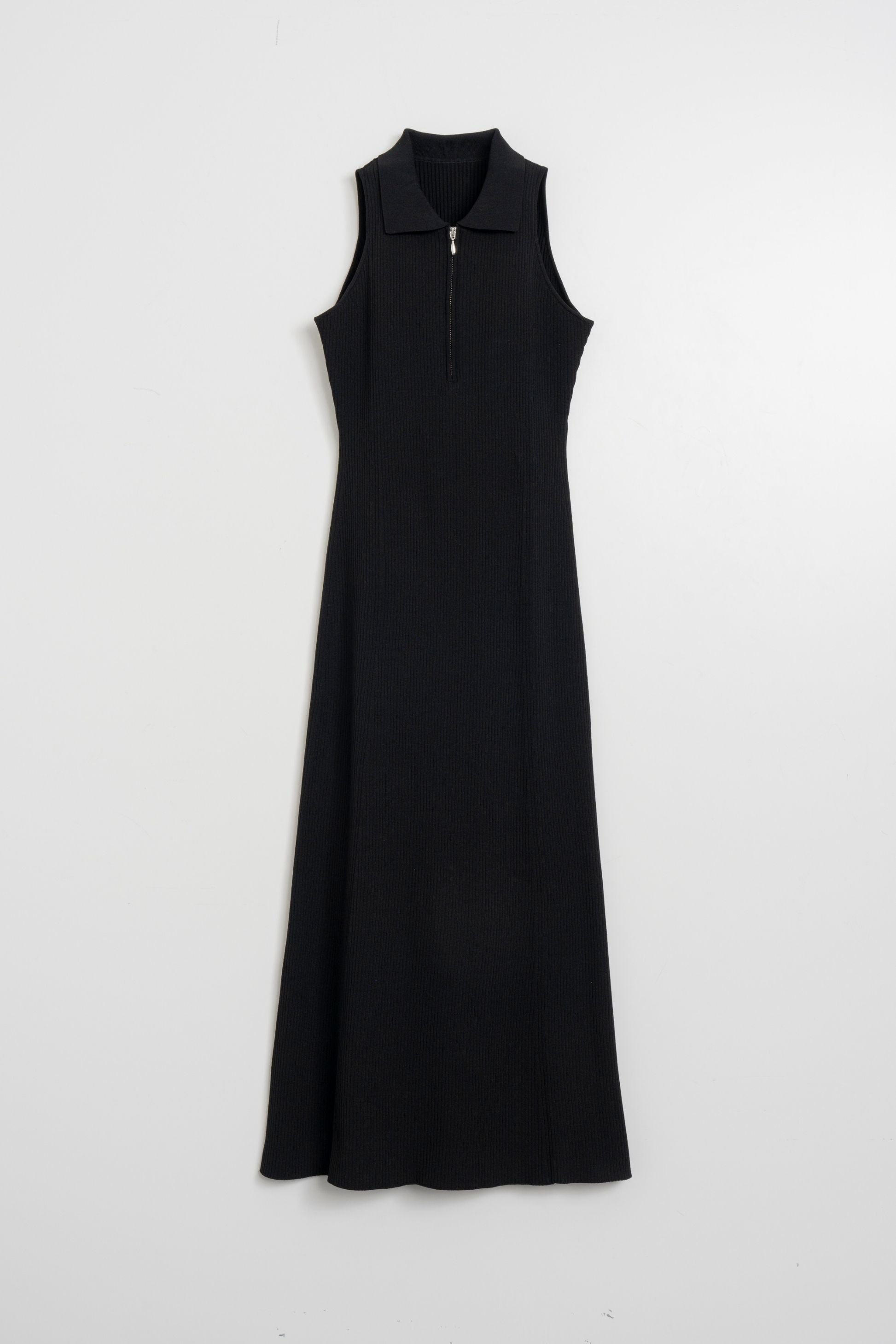 Polo collar knit one-piece