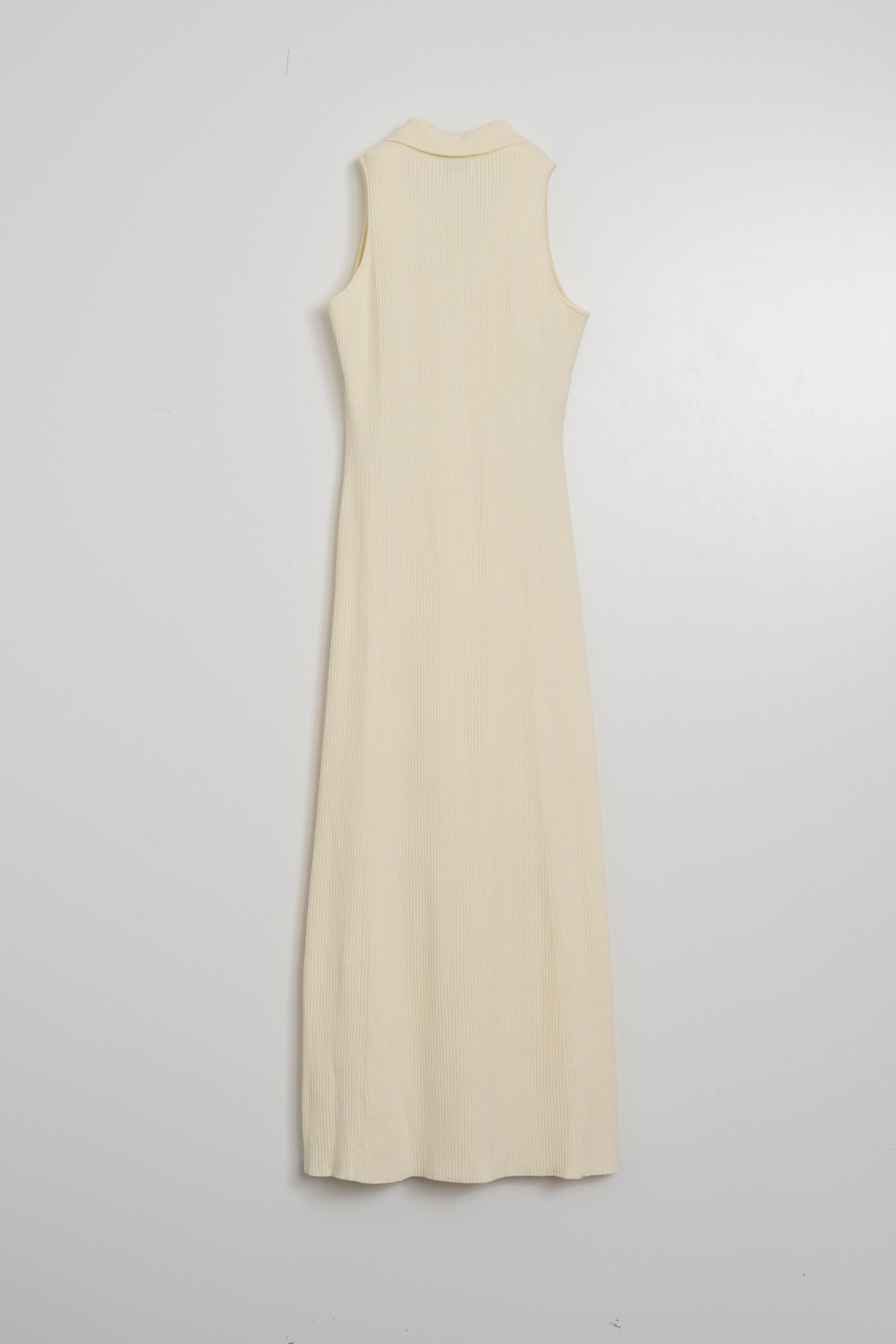Polo collar knit one-piece
