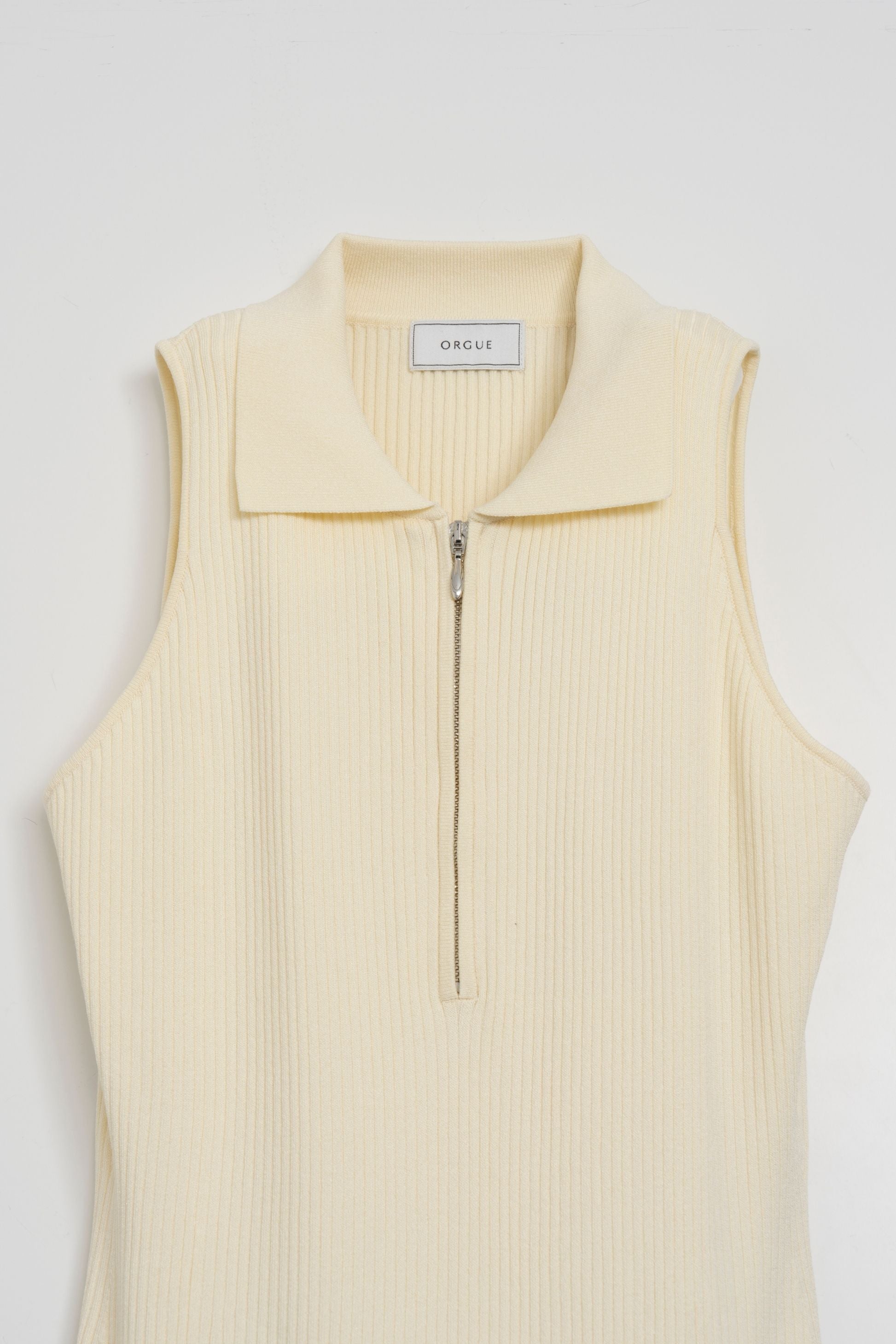 Polo collar knit one-piece