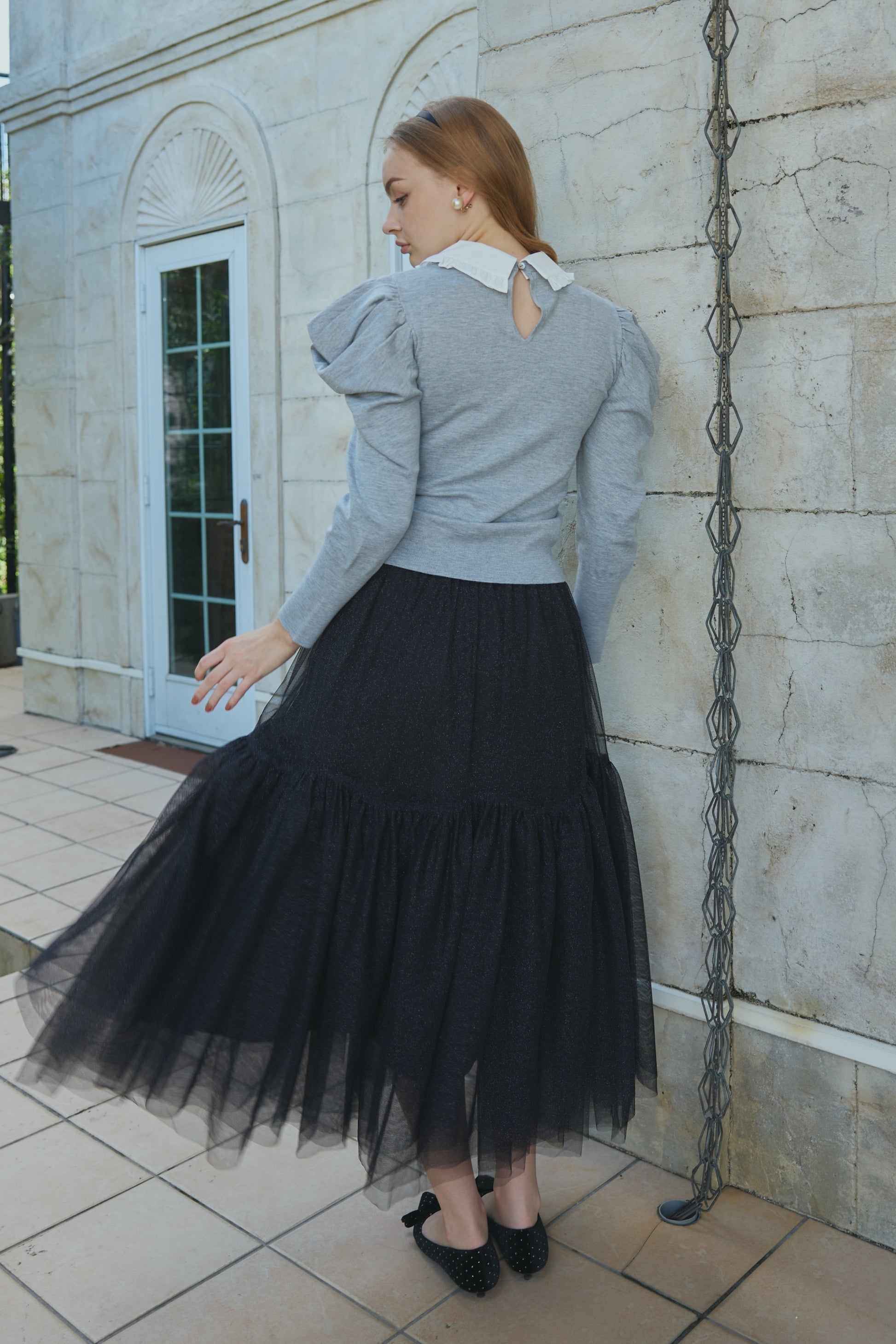 Puff Sleeve polo Knit