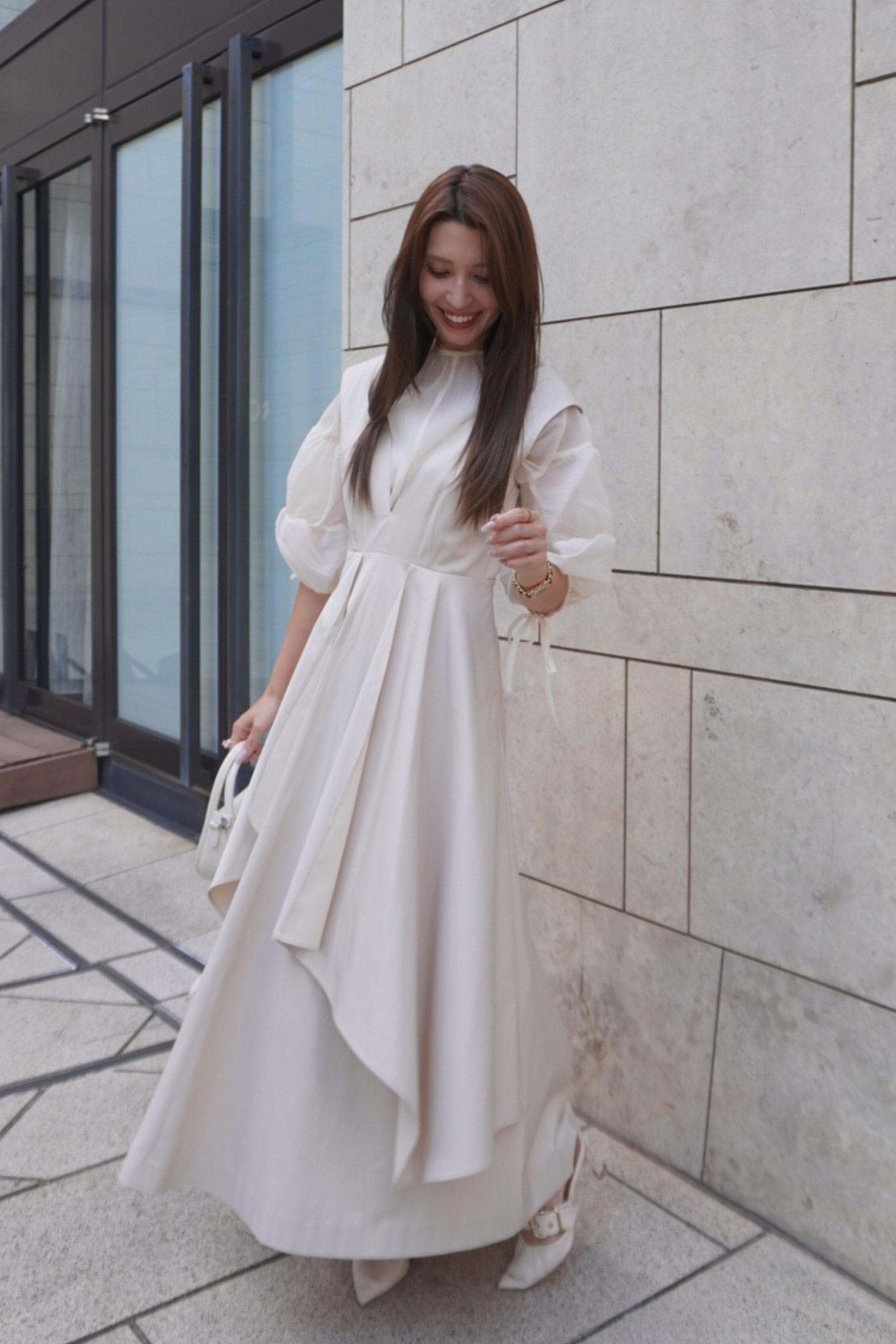 Tiered flare jumper skirt