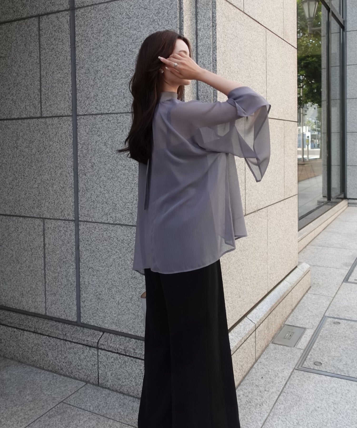 Chiffon flare blouse