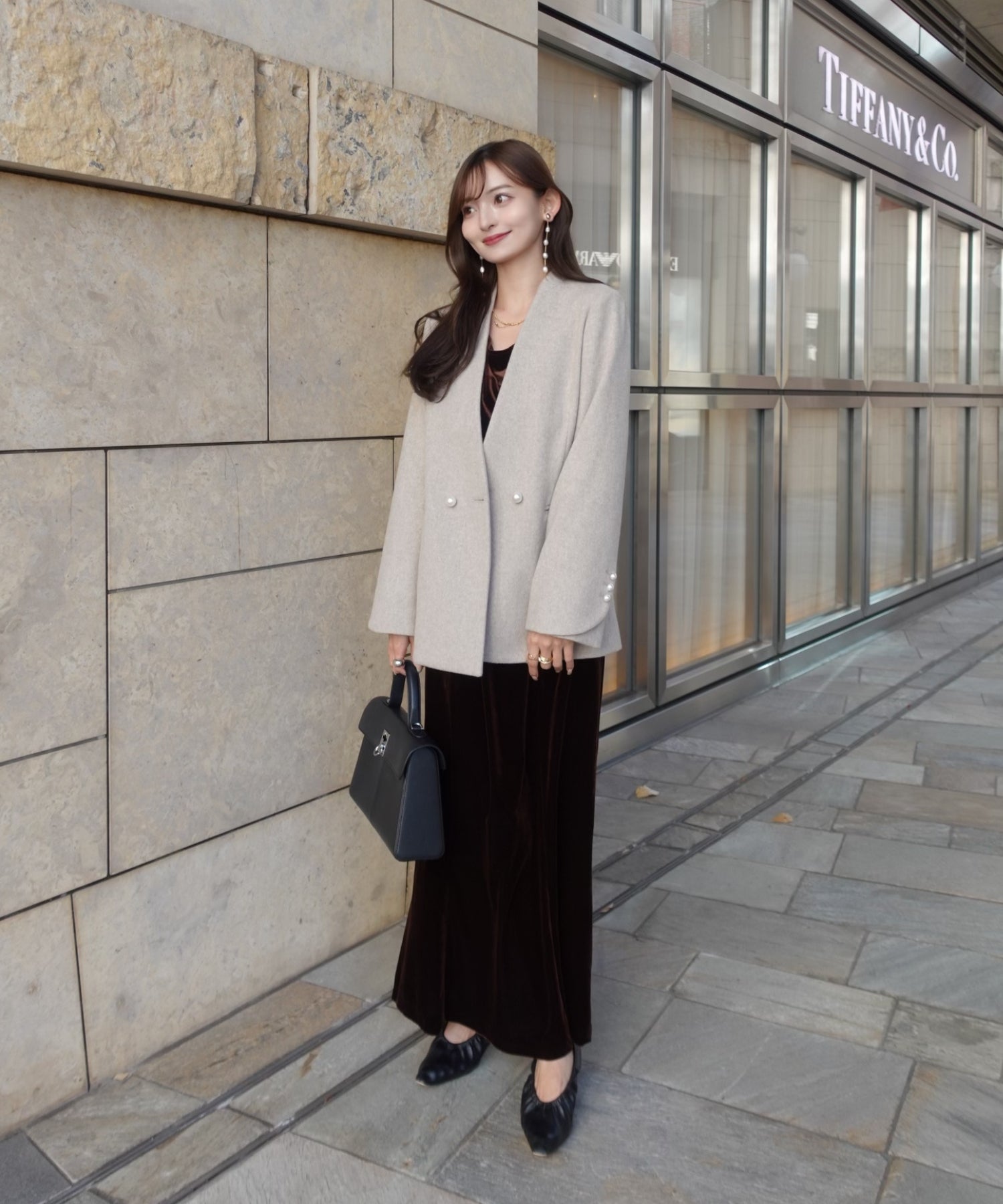 Drape velours one-piece