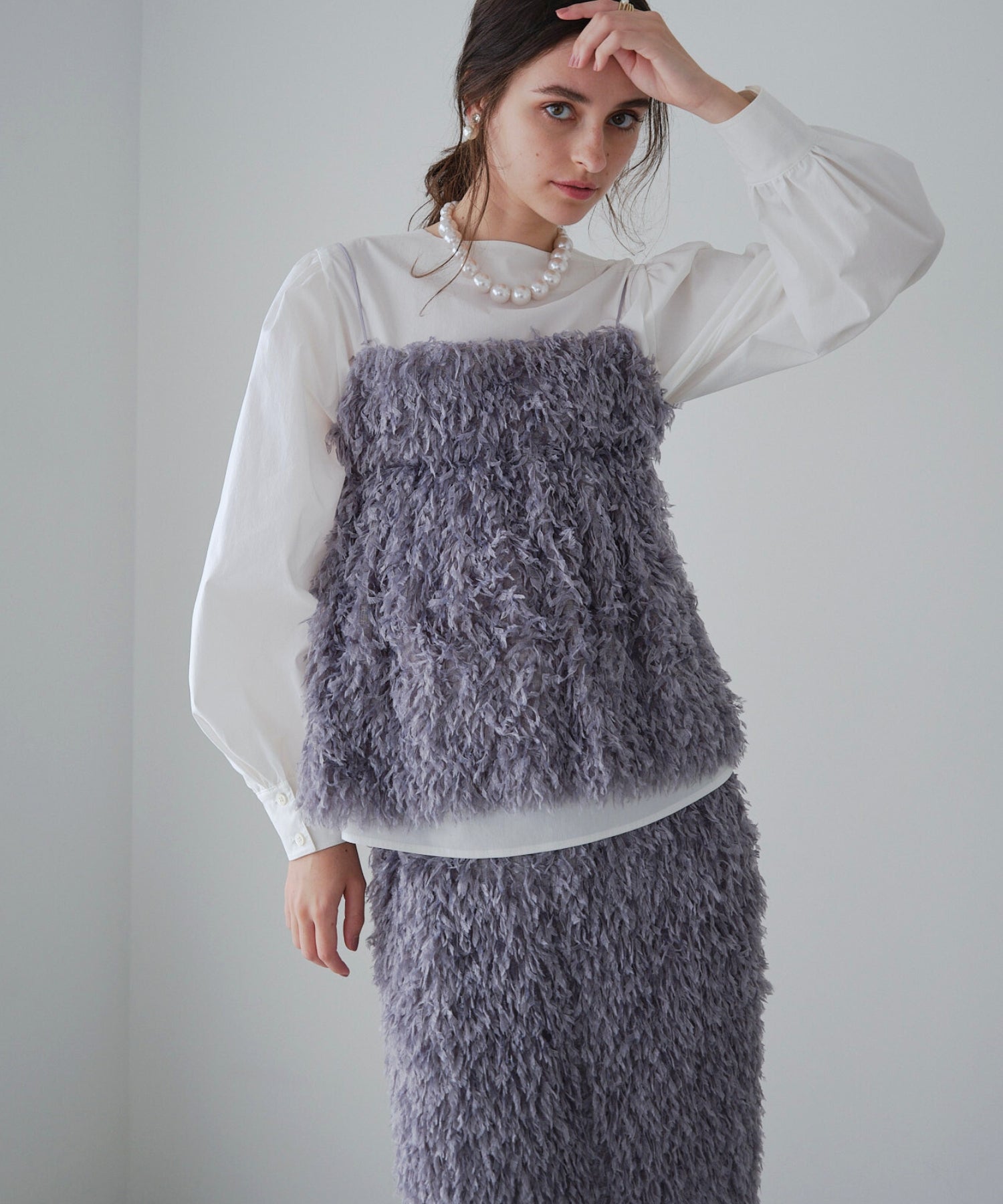 【SALE】Feather fringe cami