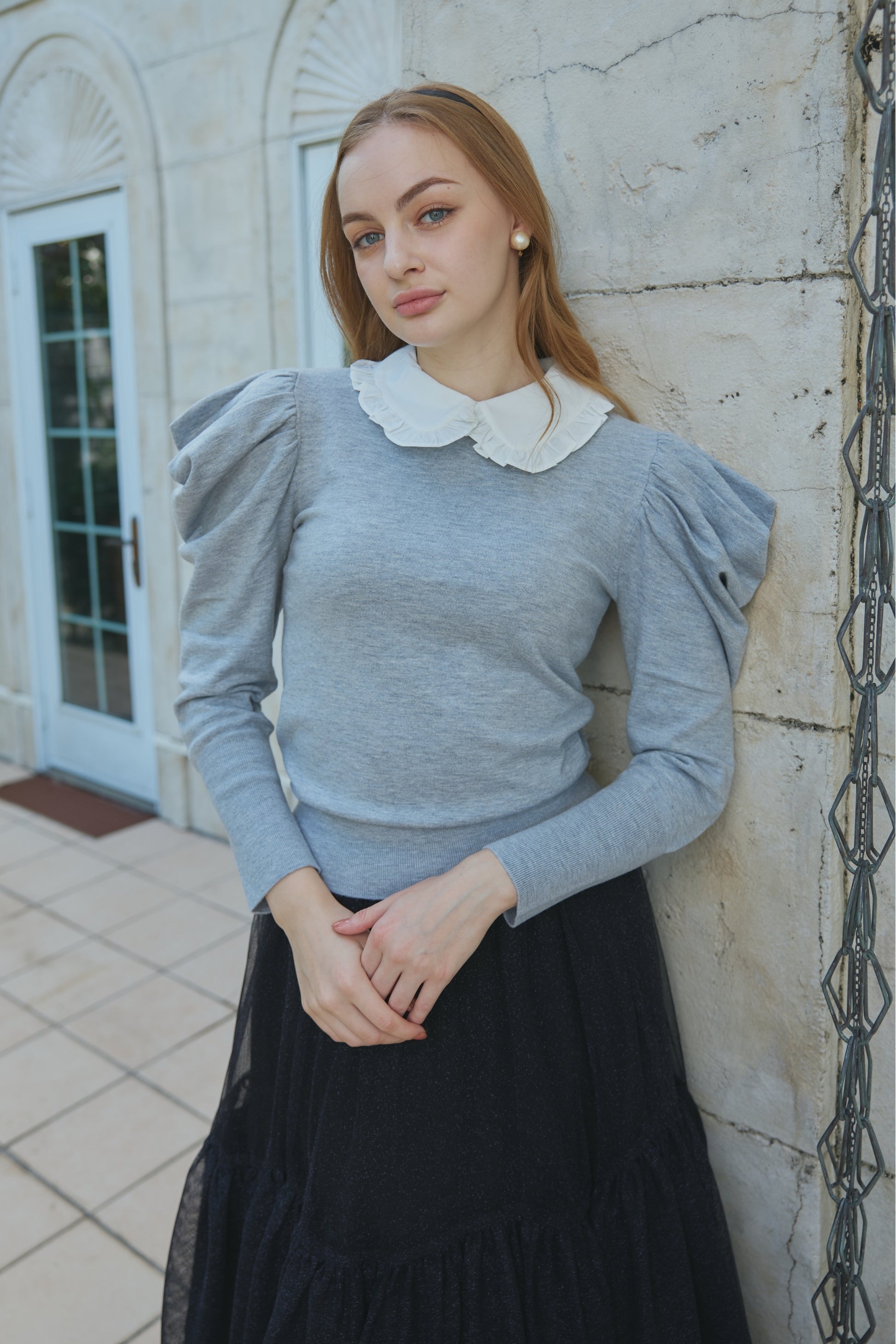 Puff Sleeve polo Knit