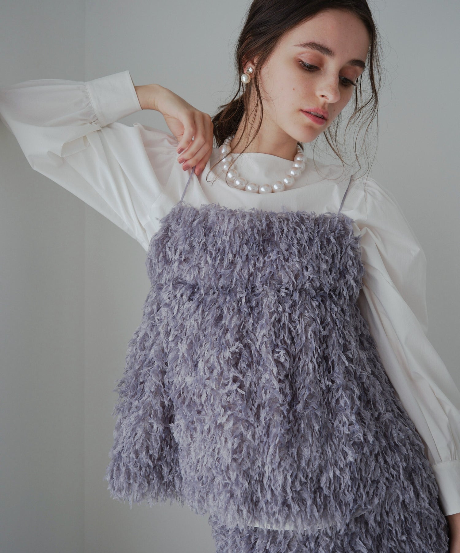 【SALE】Feather fringe cami