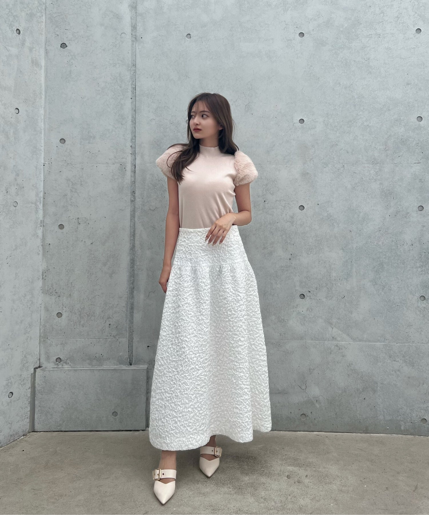 Jacquard volume skirt