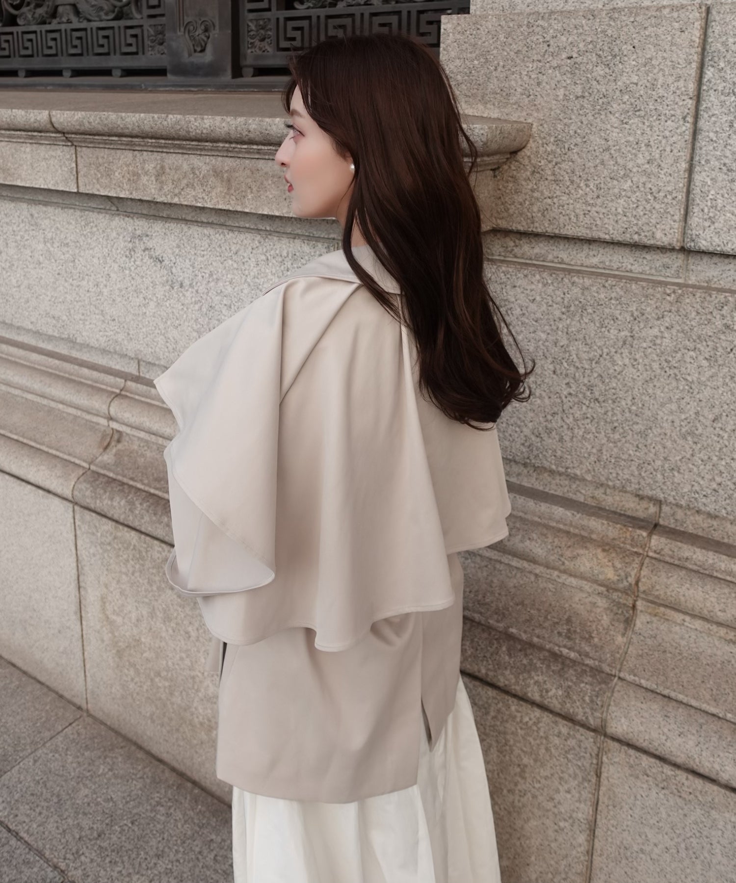 【SALE】Cape trench coat(beige)