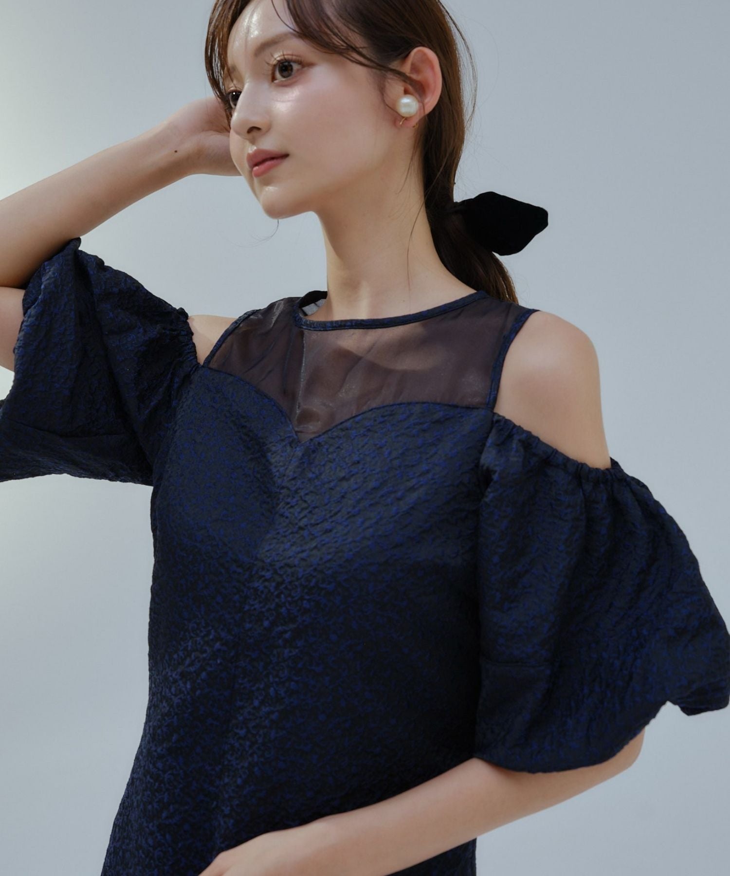 Balloon off shoulder one-piece