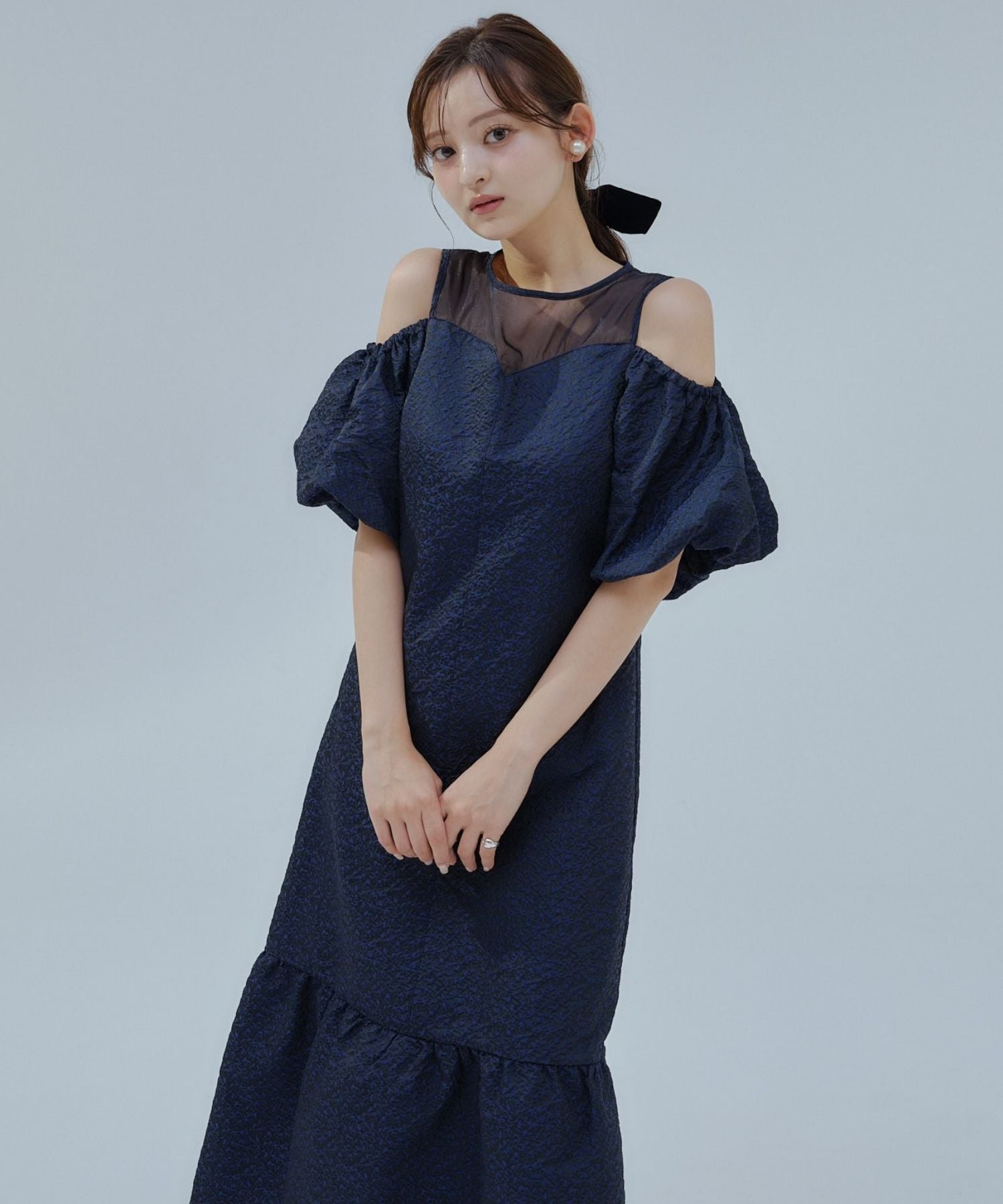 Balloon off shoulder one-piece