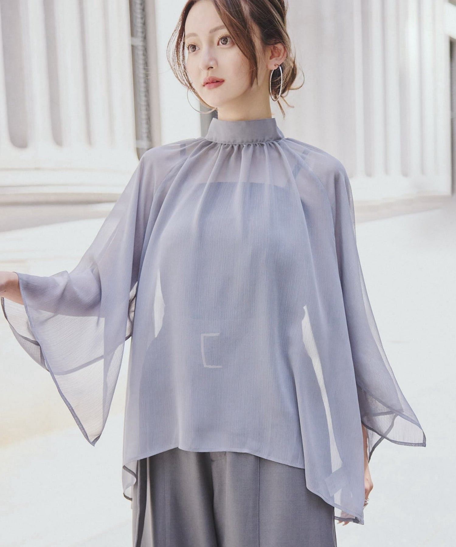 Chiffon flare blouse