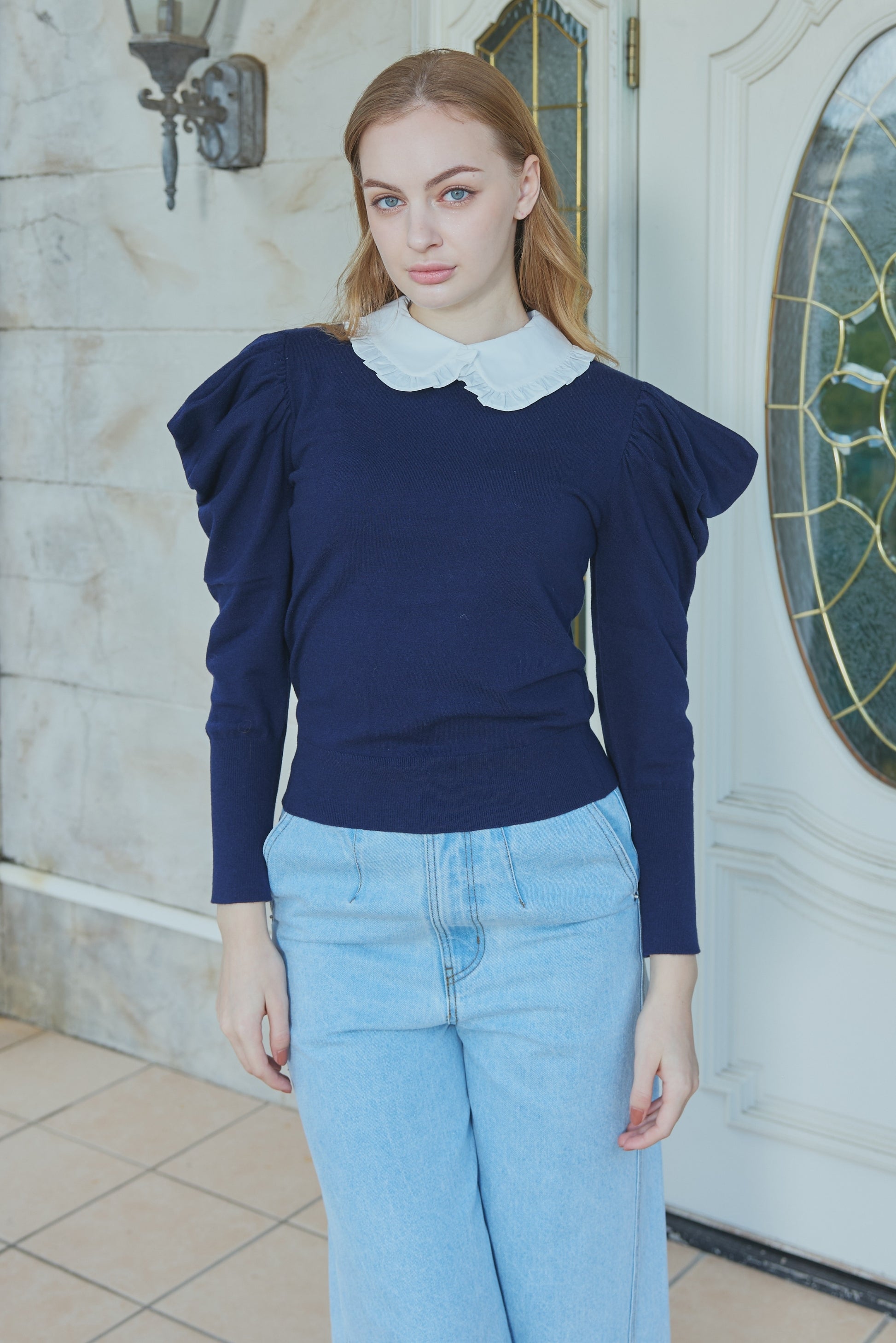 Puff Sleeve polo Knit