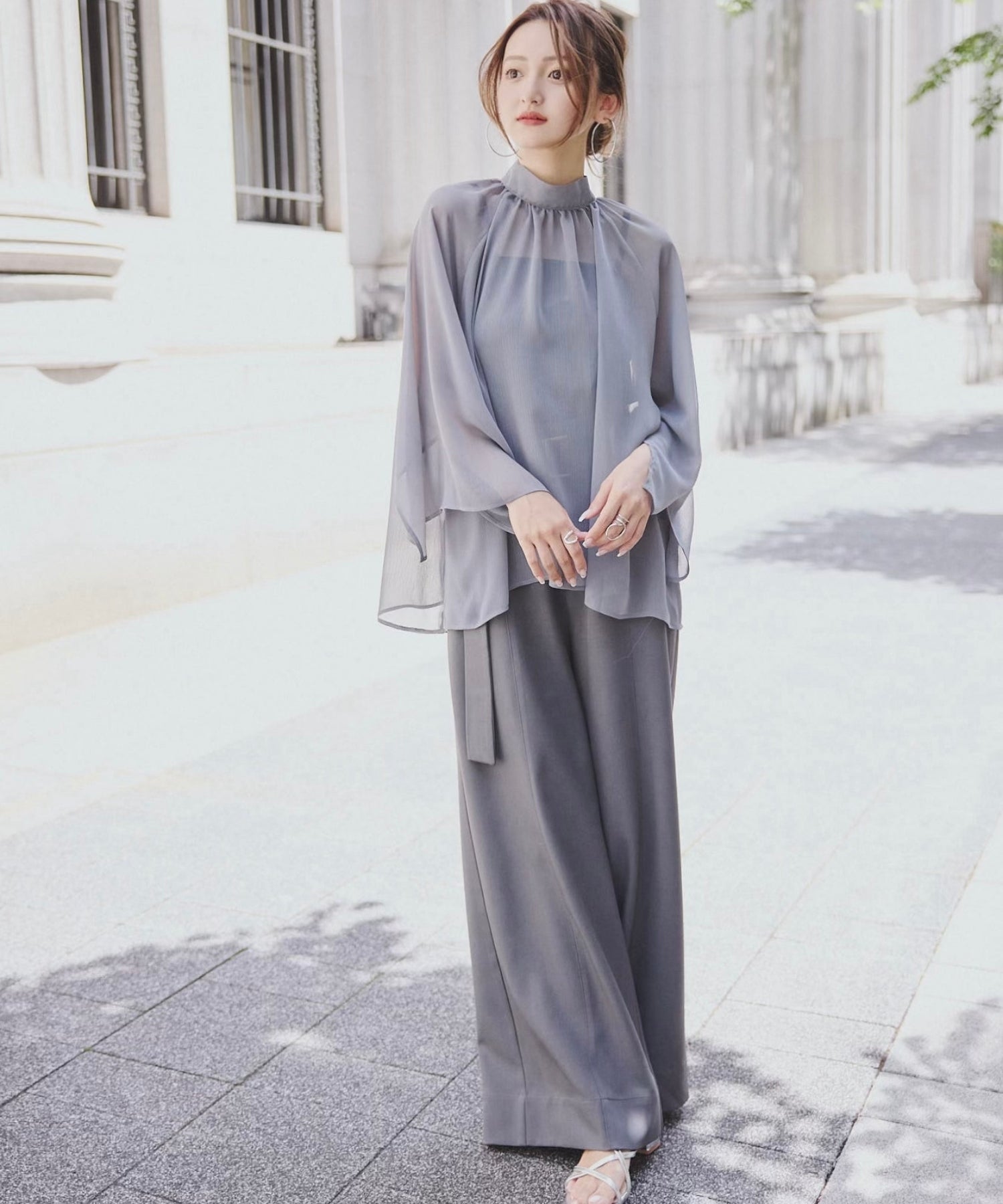 Chiffon flare blouse