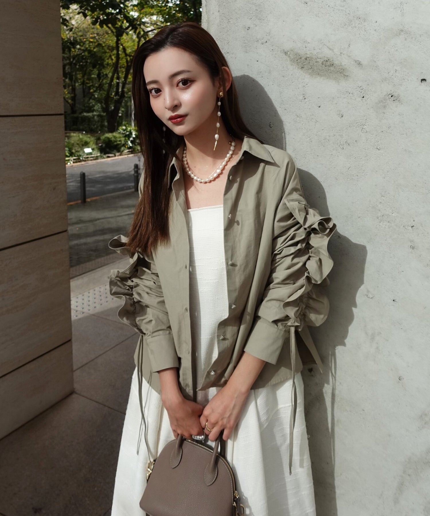 【SALE】Frill ribbon shirt