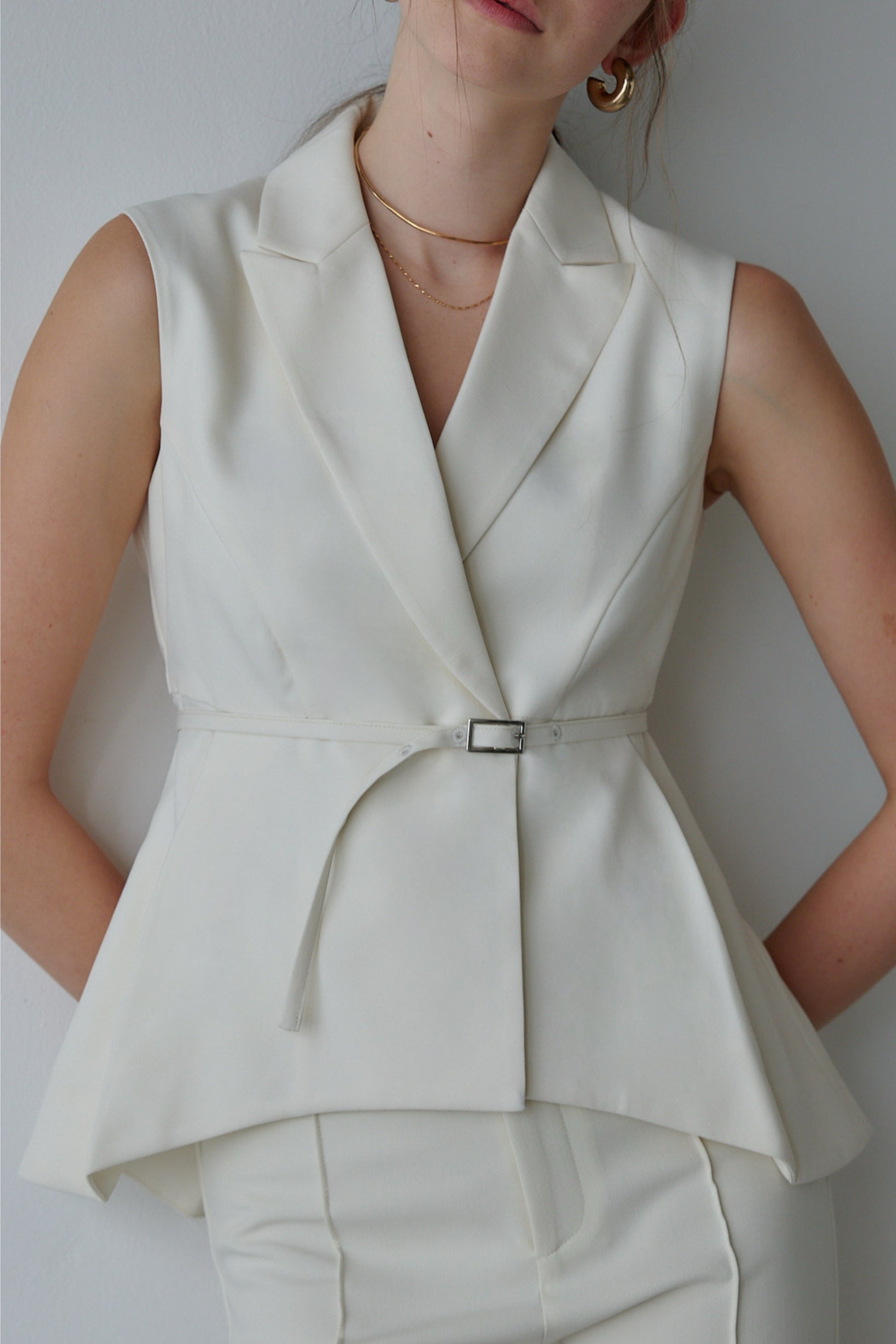 Peplum vest tops