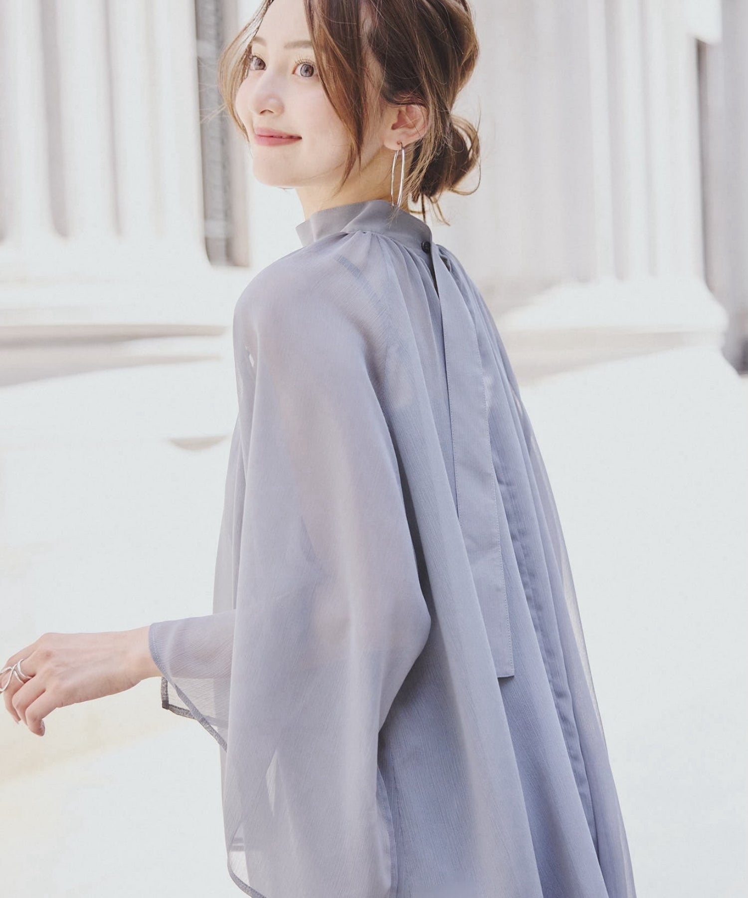 Chiffon flare blouse