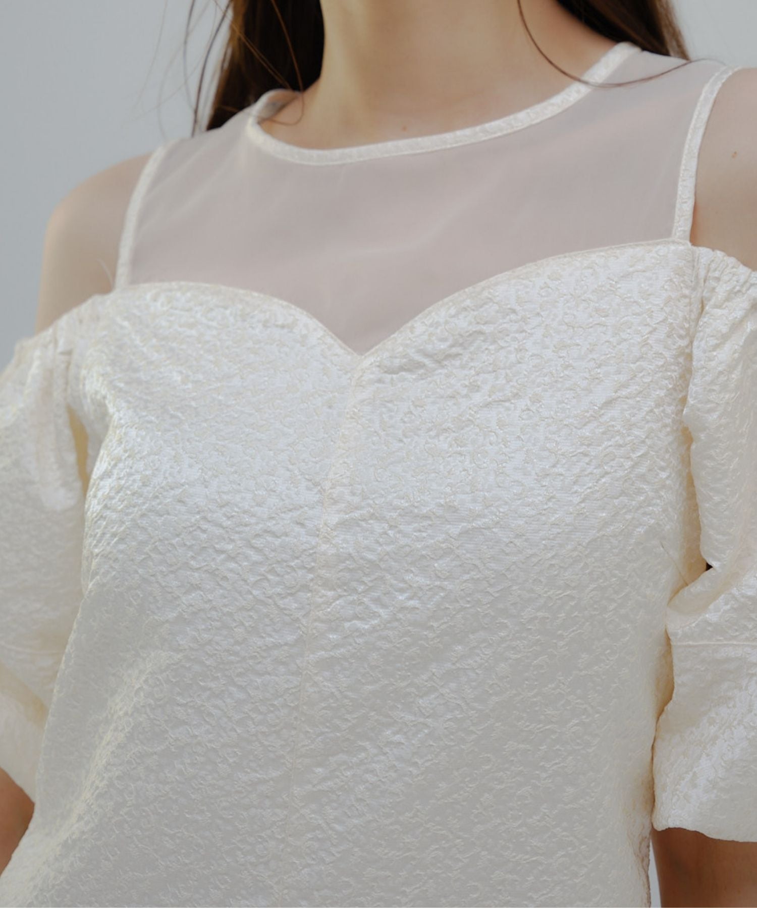 【SALE】Balloon off shoulder one-piece / Ivory