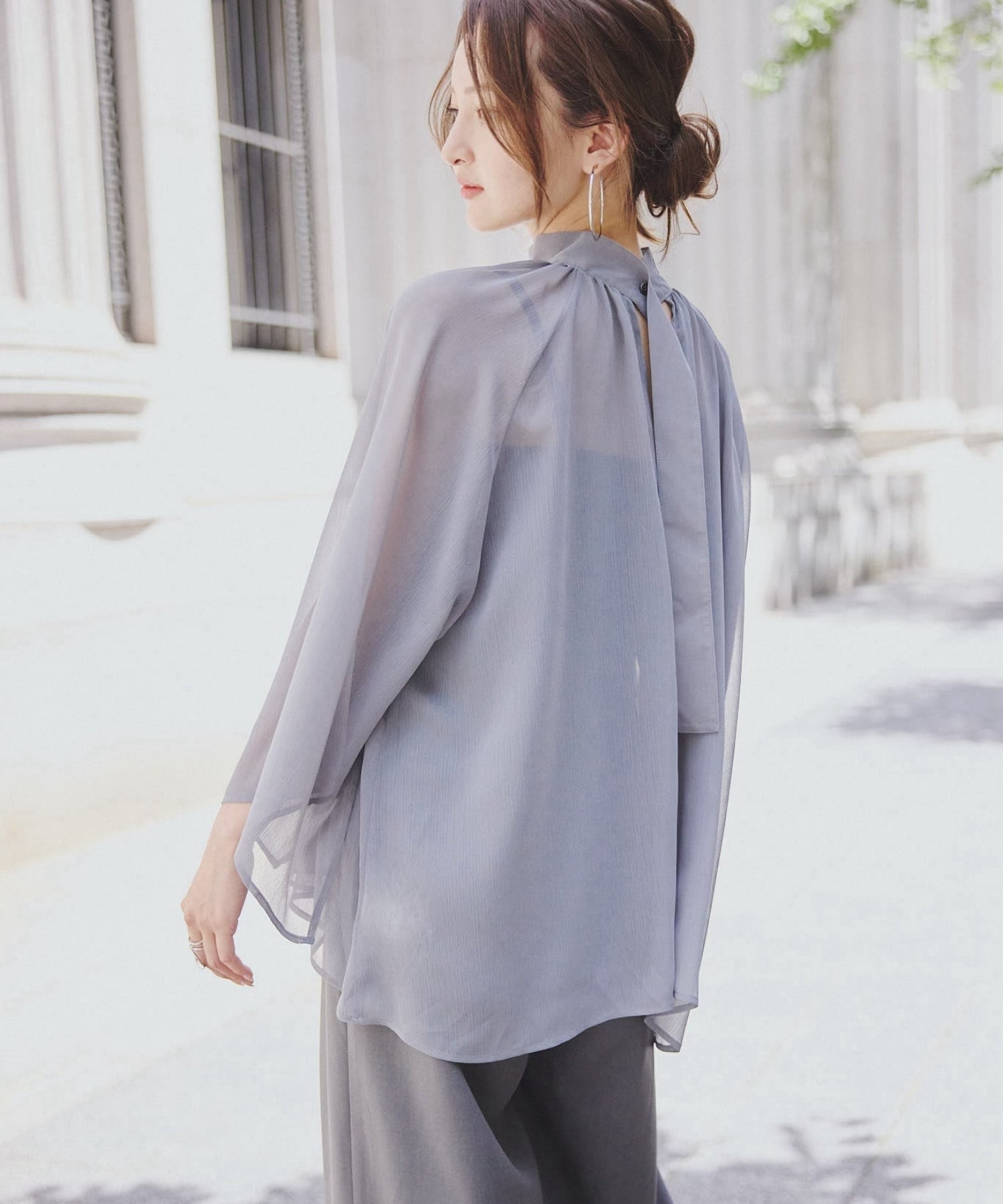 Chiffon flare blouse