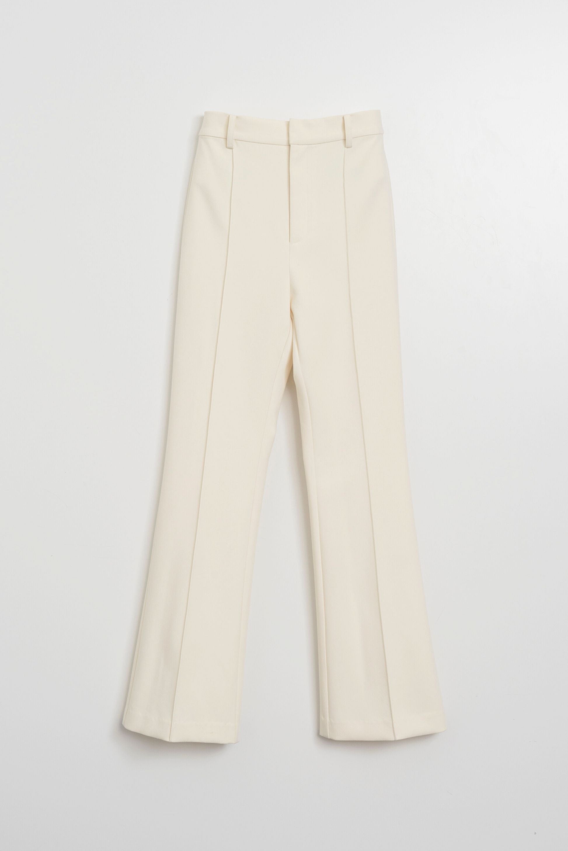 Pin tuck slim flare pants