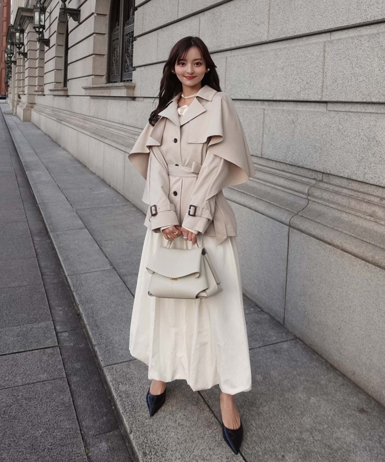 【SALE】Cape trench coat(beige)