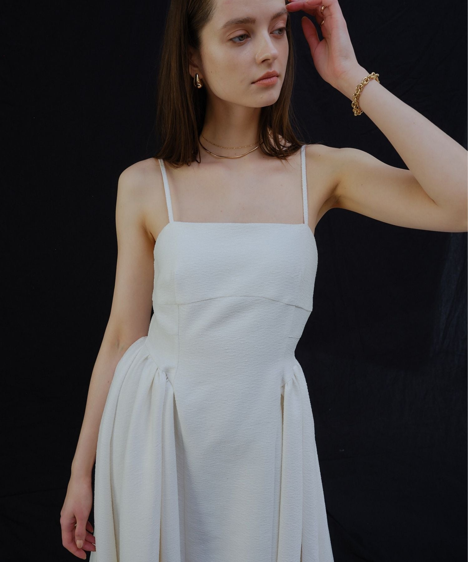 Panel fit tweed cami one-piece