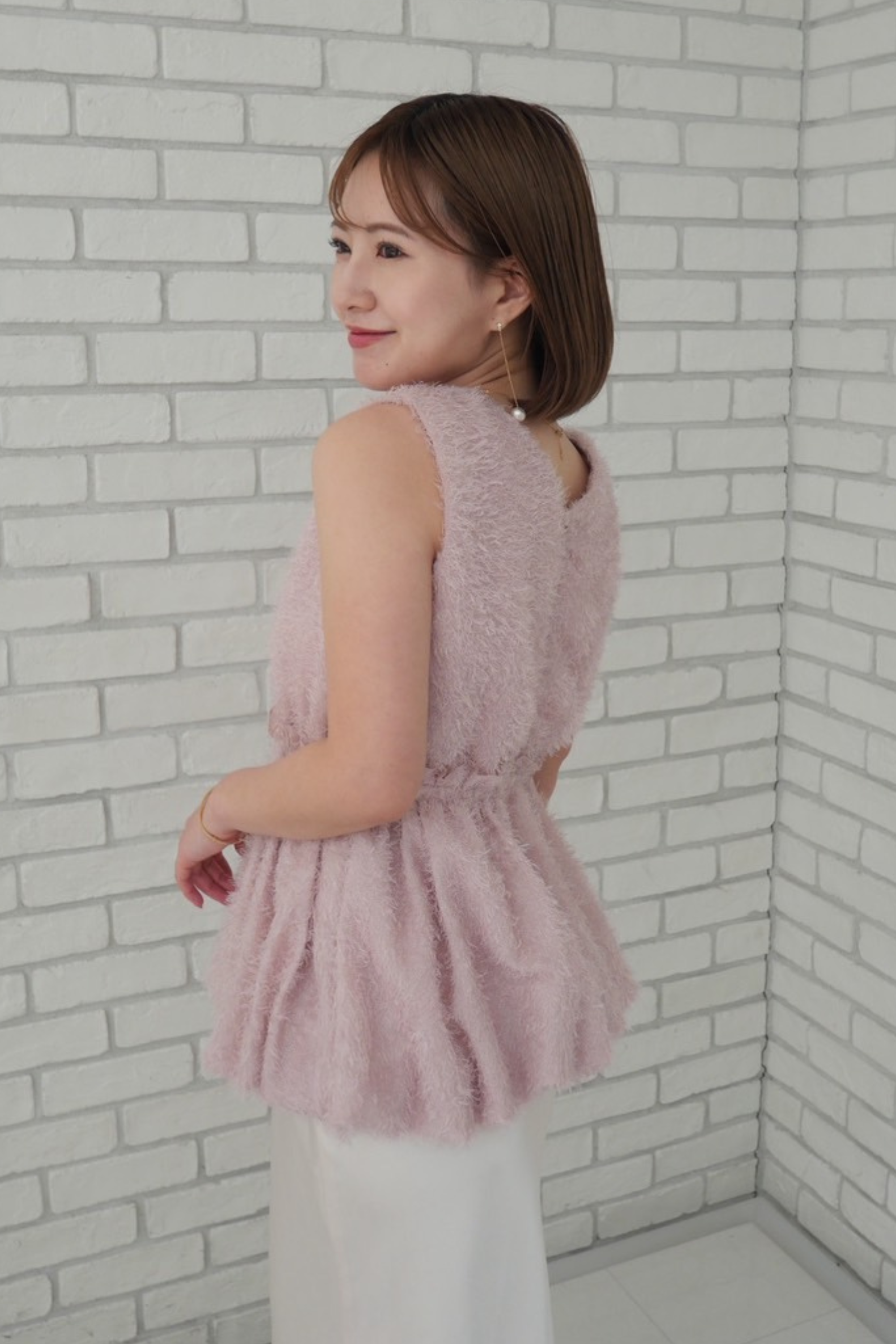 フリンジジャガードブラウス