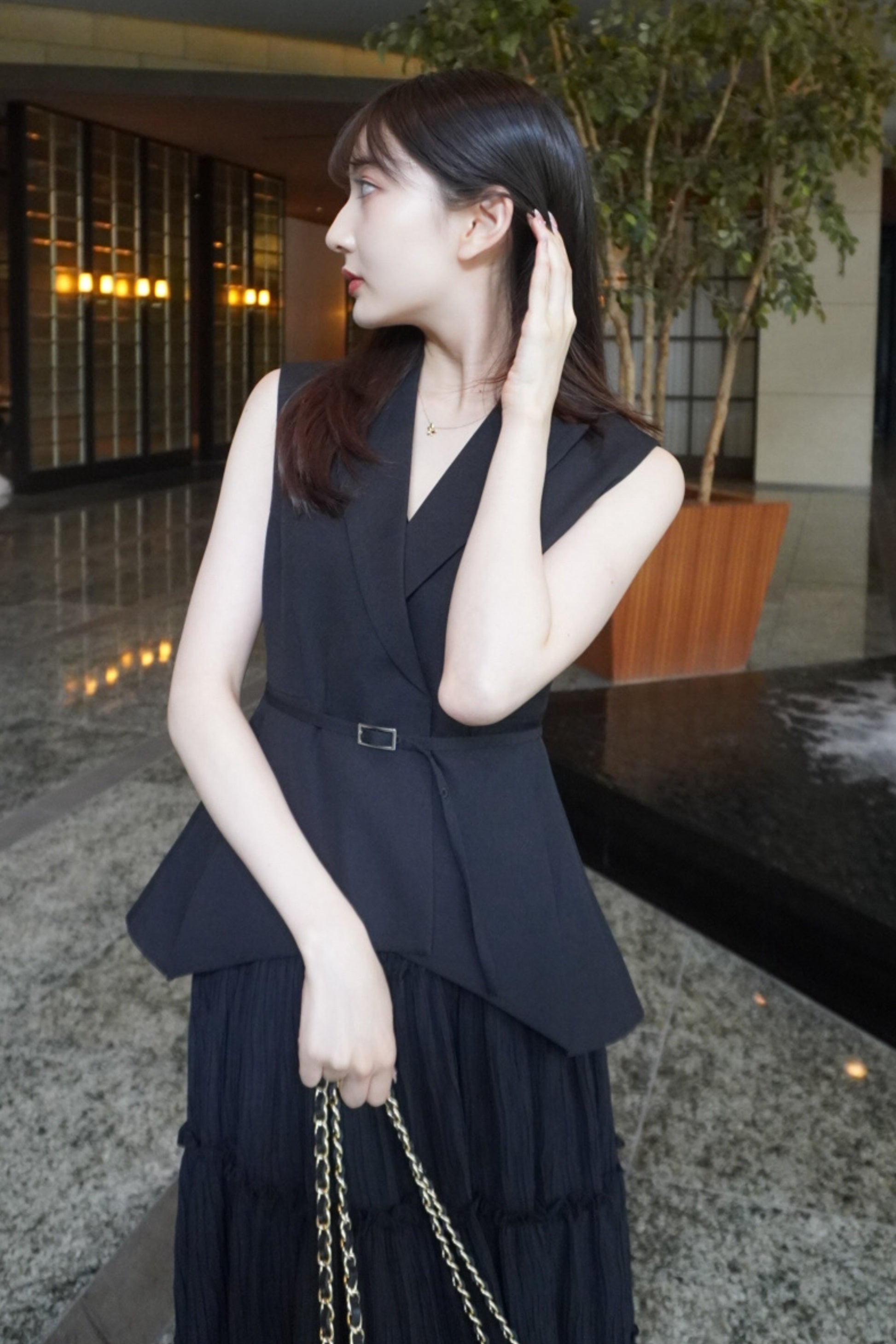 Peplum vest tops