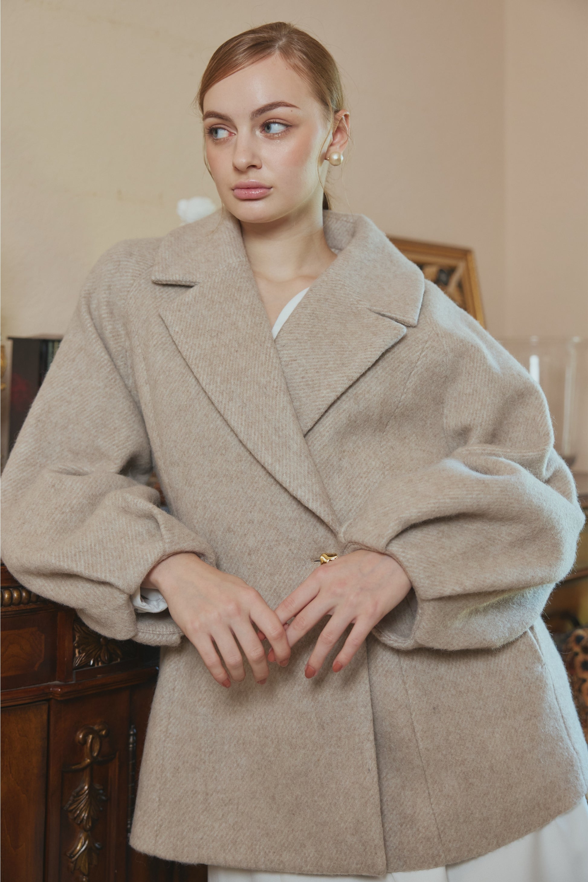 orgue Shaggy middle coat beige Sサイズ Shaggy middle coat