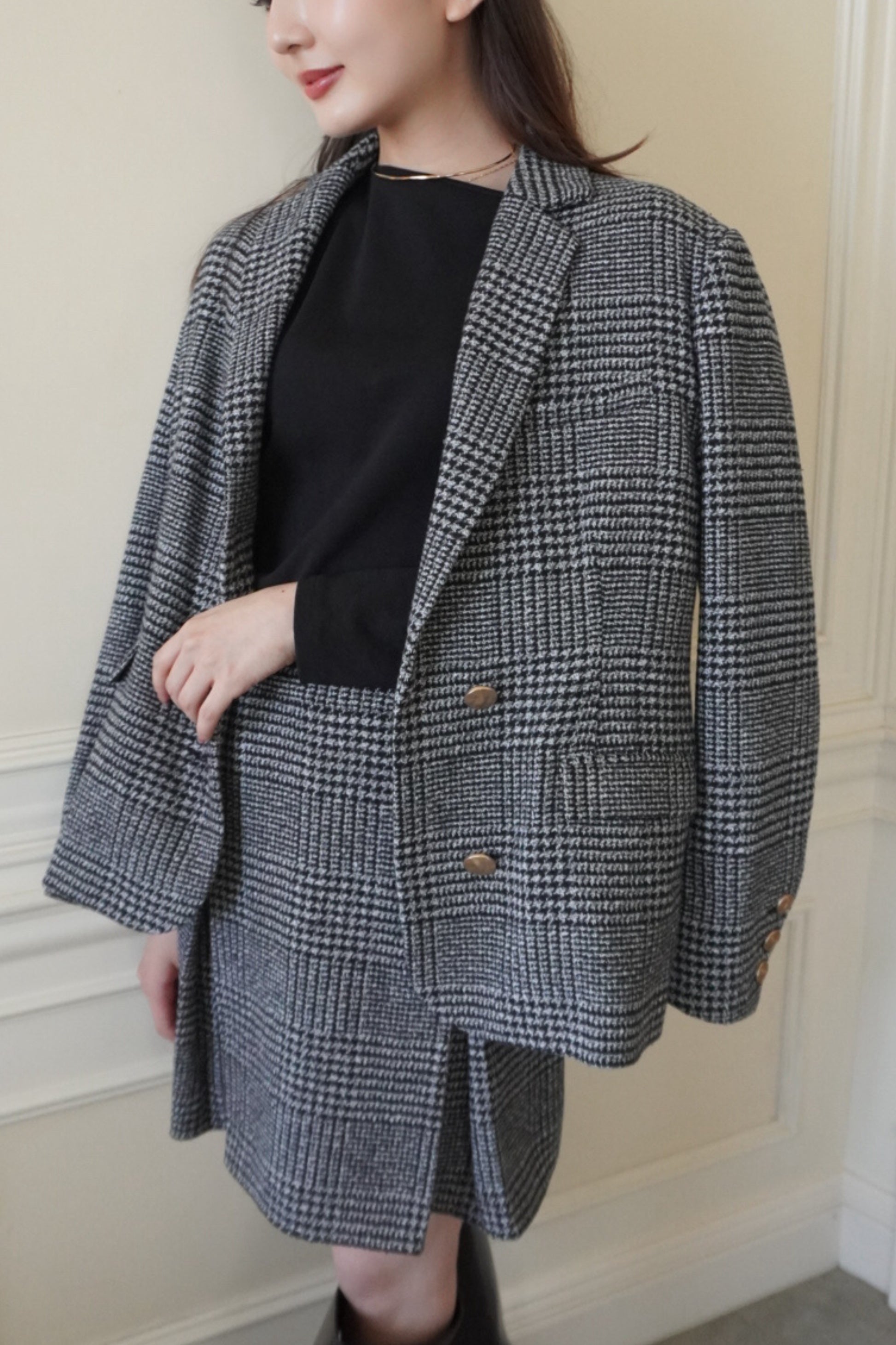 SALE】Over check jacket