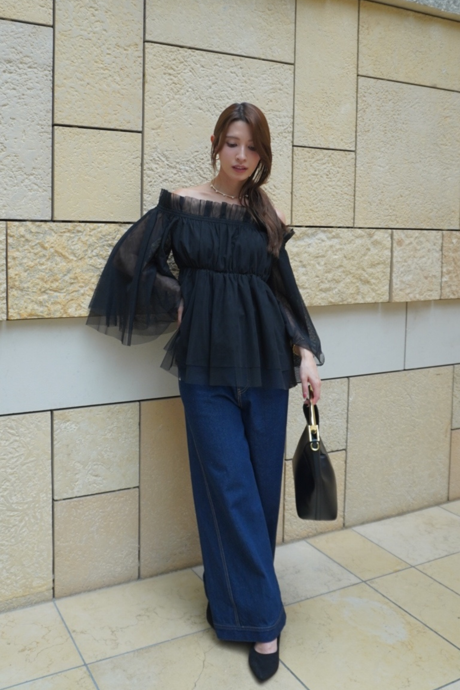 Wide leg denim