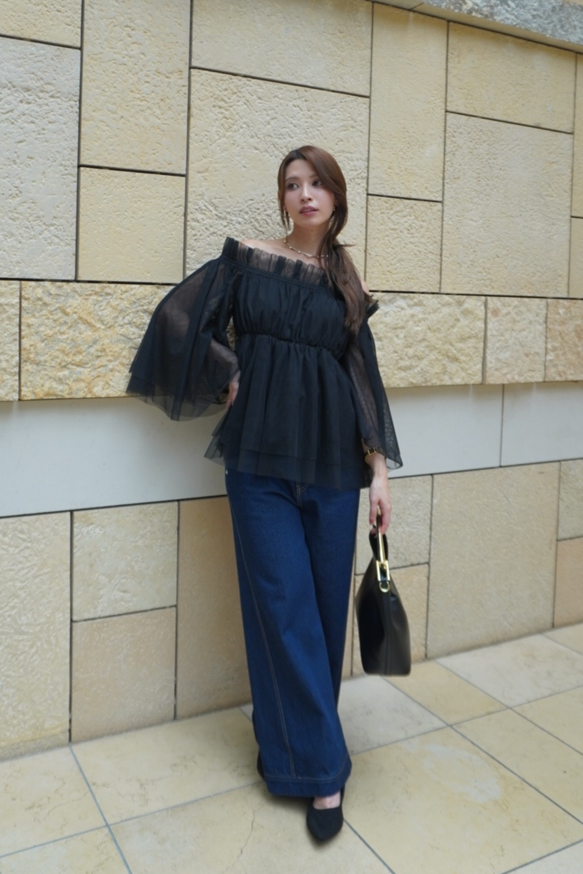 Tulle  peplum blouse
