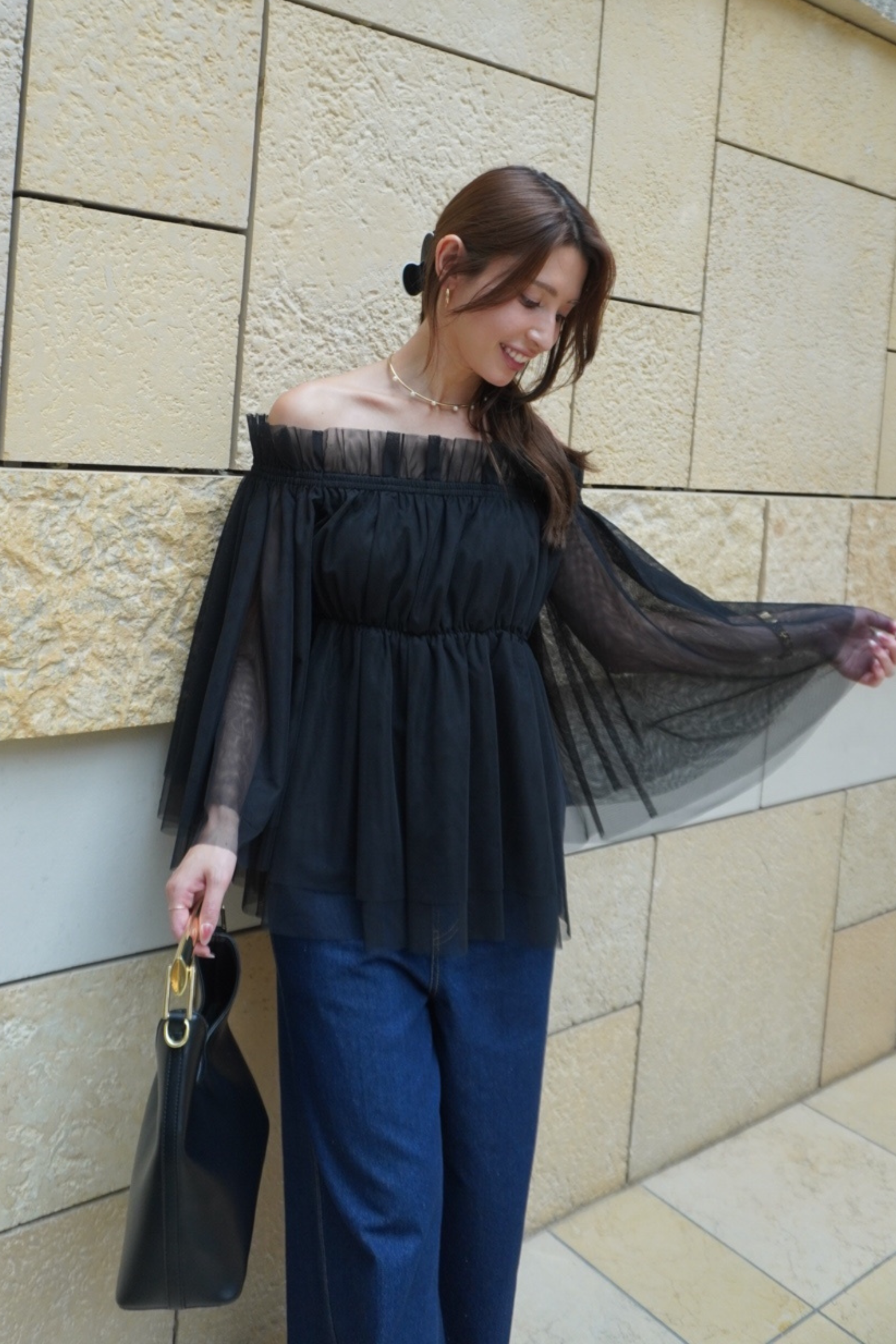 Tulle  peplum blouse