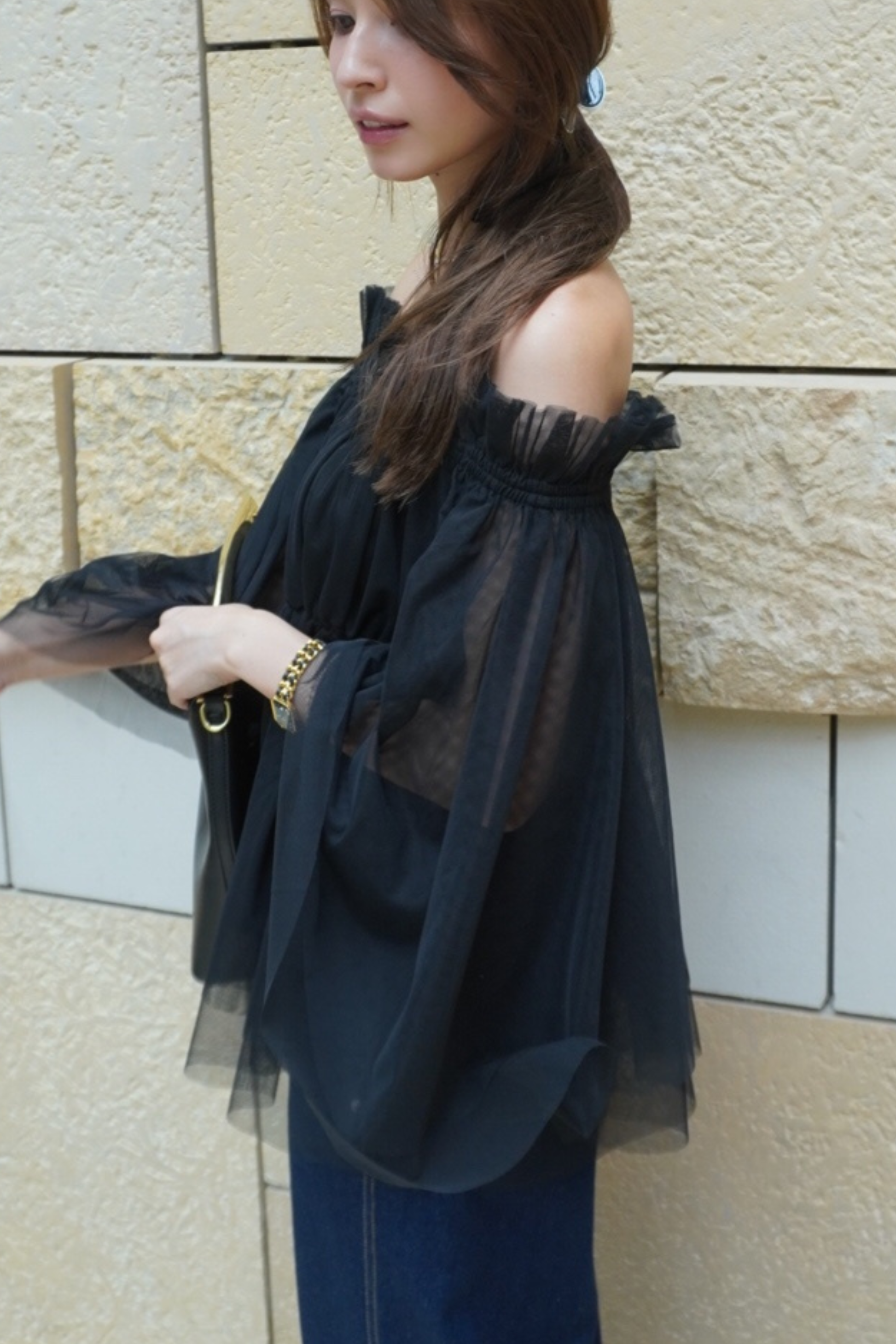 Tulle  peplum blouse