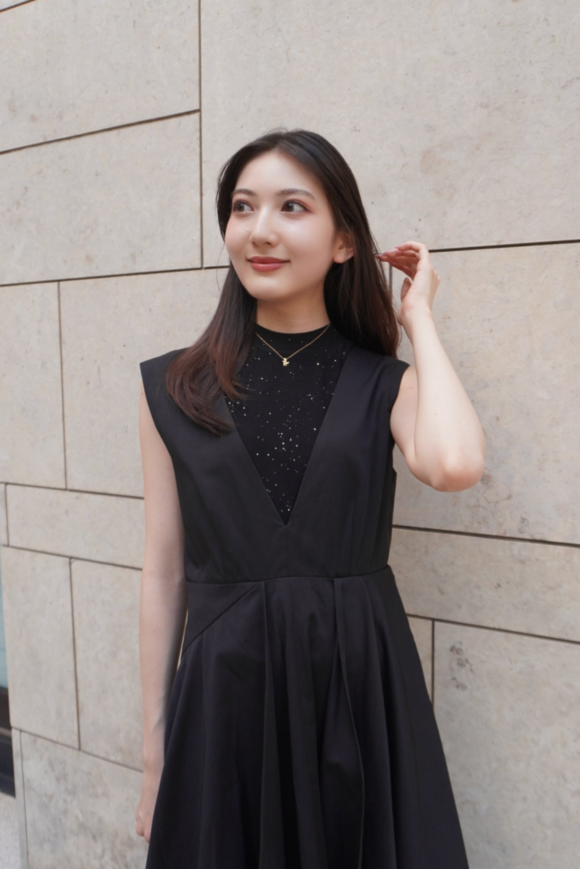 Tiered flare jumper skirt