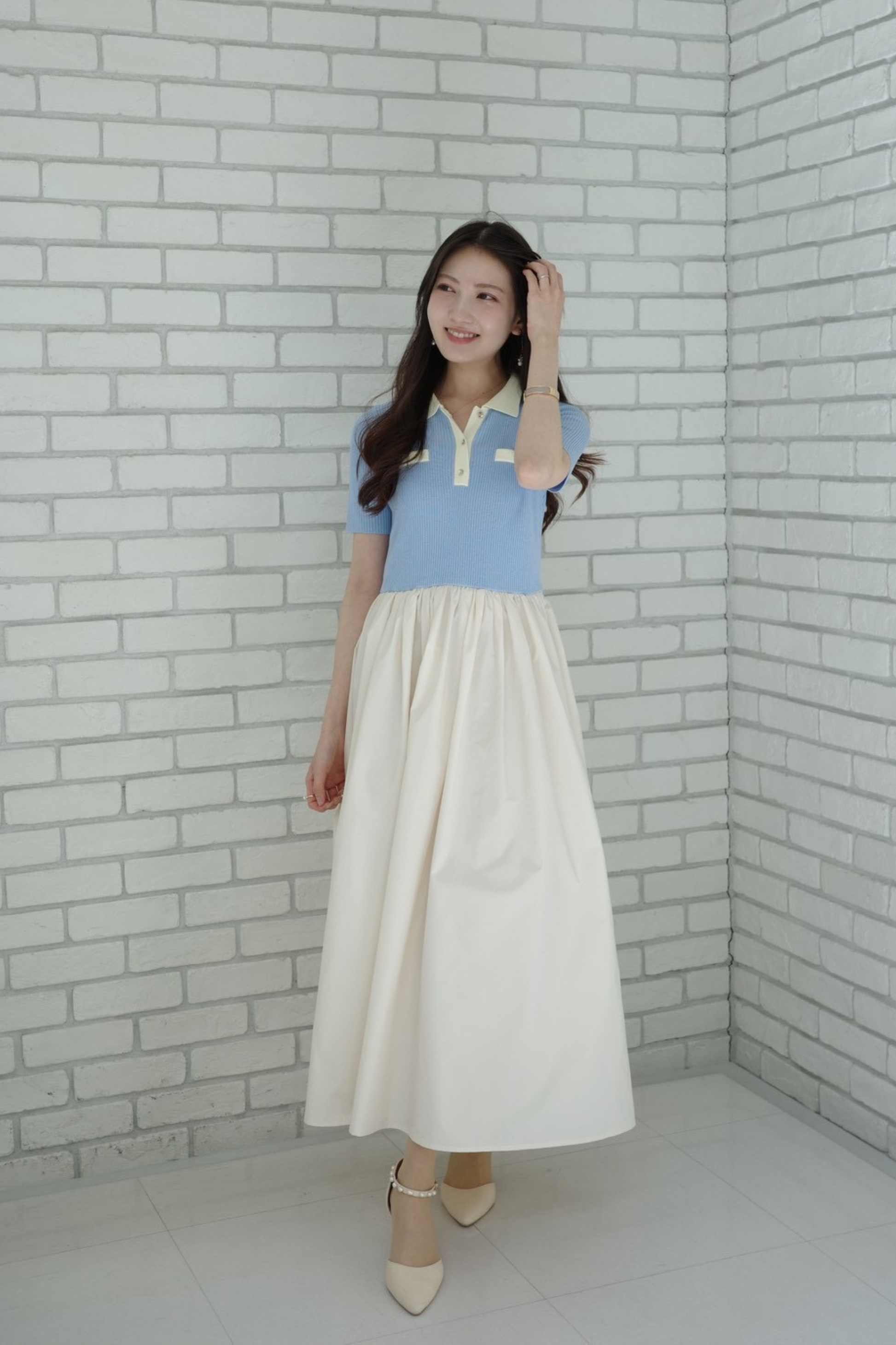 バイカラードッキングワンピース