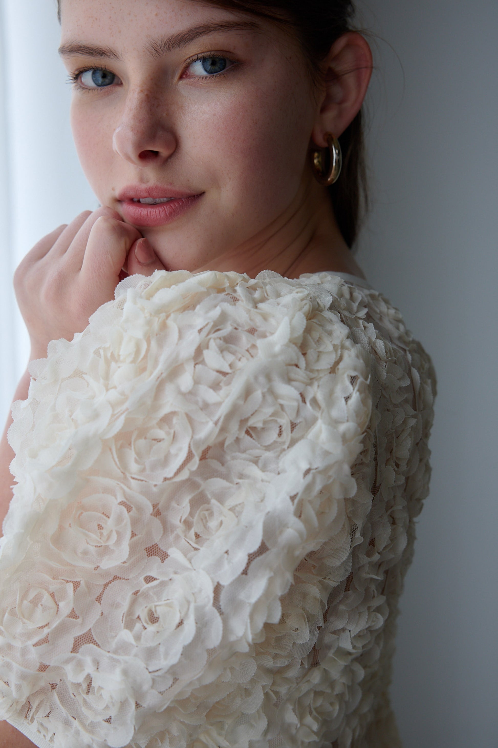 Flower Tulle blouse (ivory)