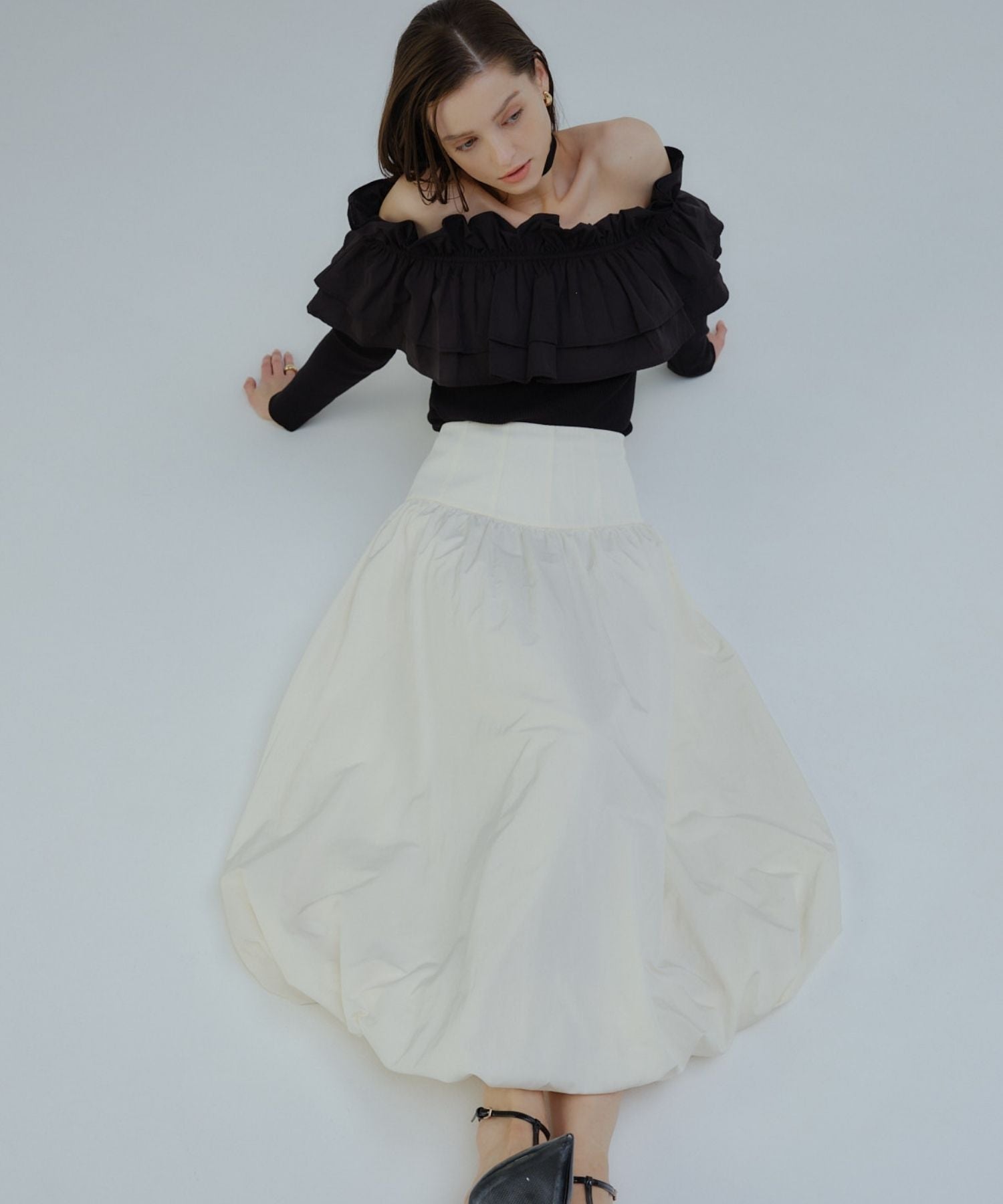 Corset balloon skirt【White】