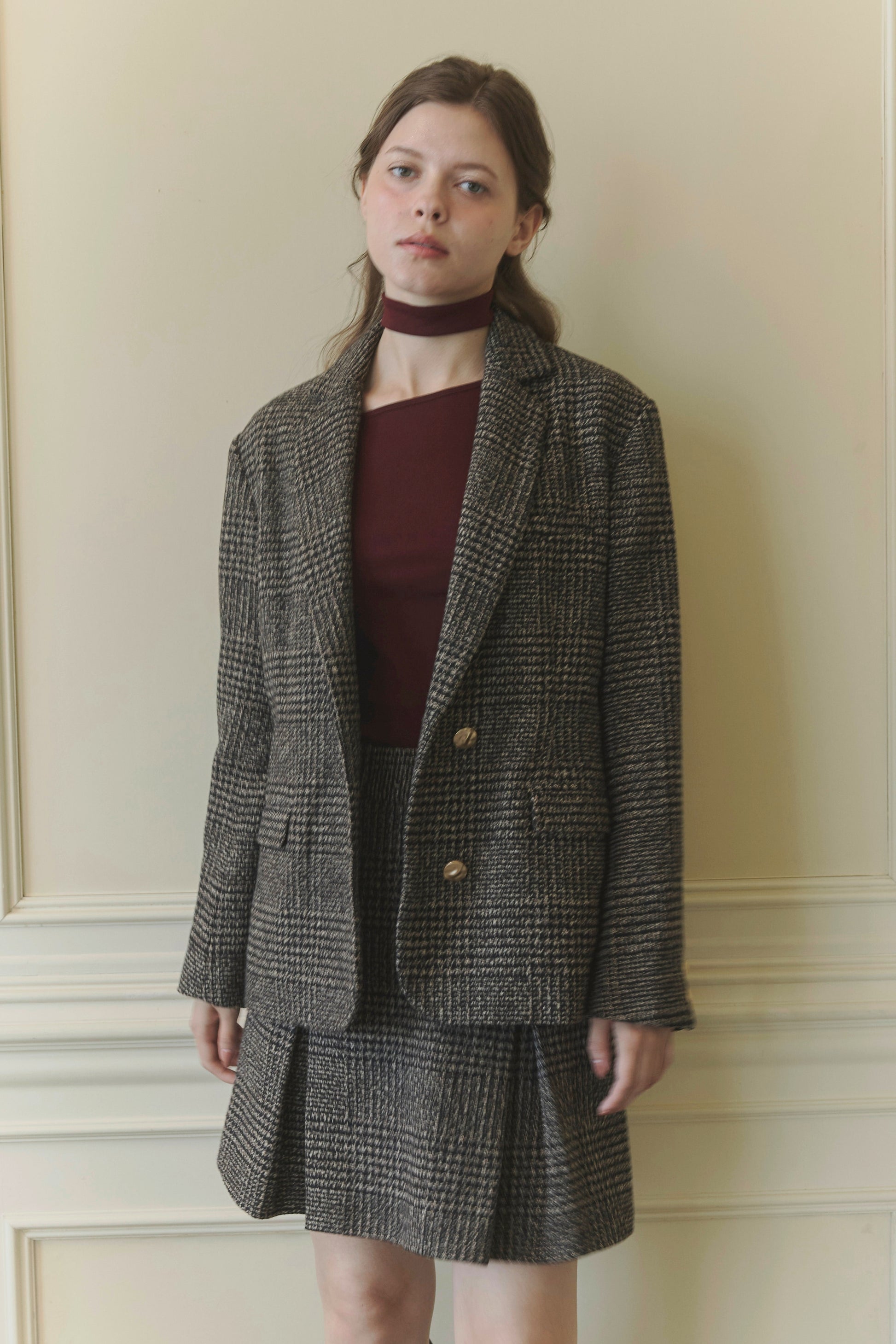Over check jacket