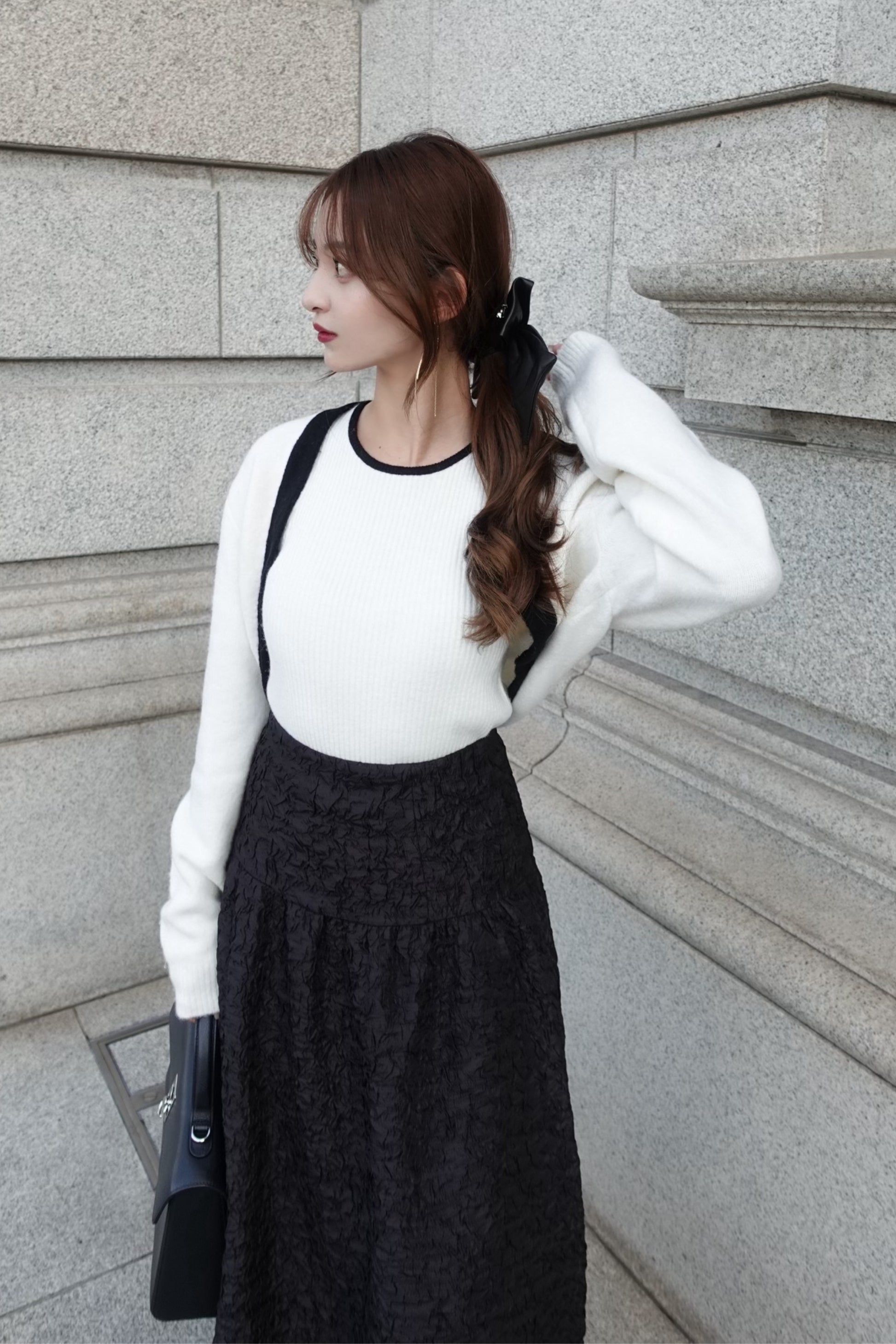 【SALE】Bicolor knit ensemble