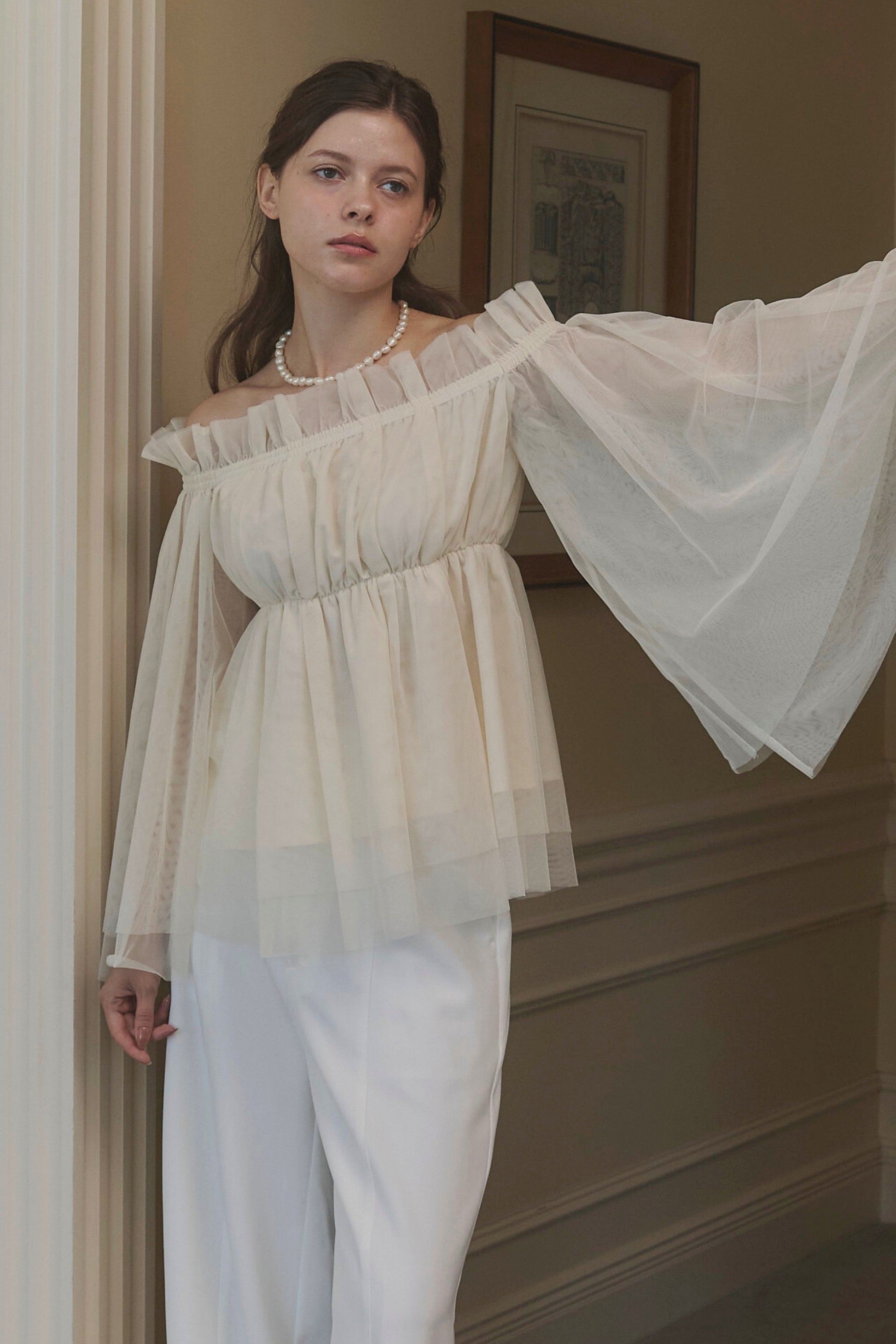 Tulle  peplum blouse