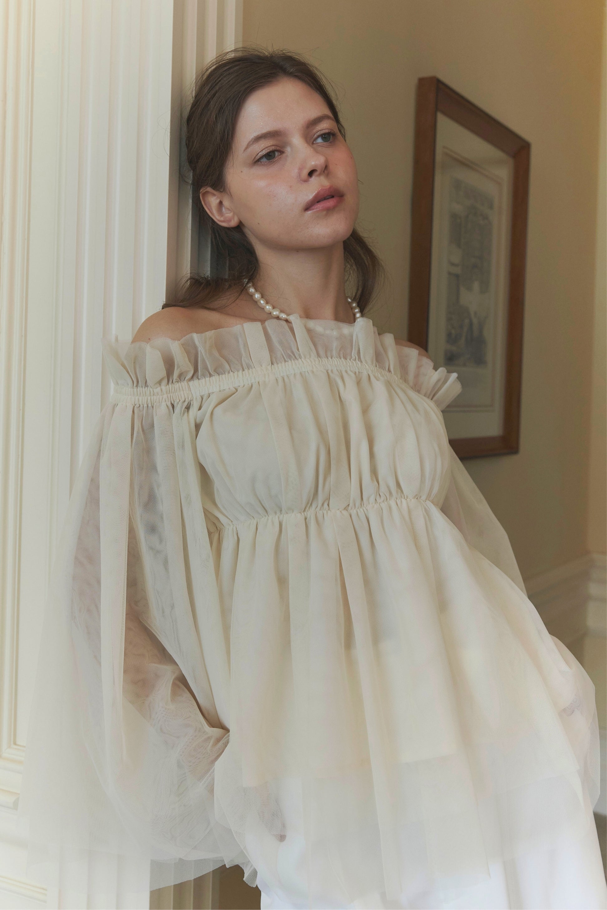 Tulle  peplum blouse