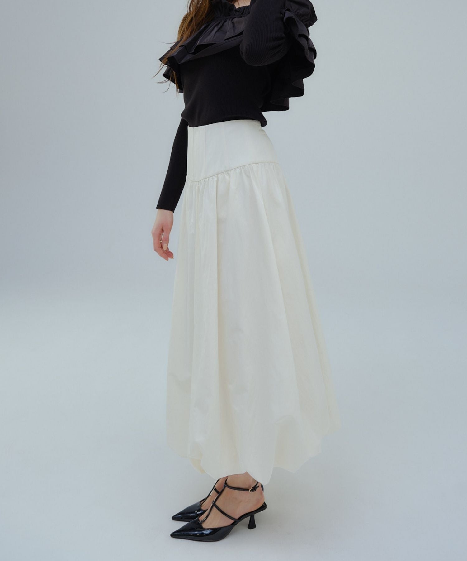 Corset balloon skirt【White】